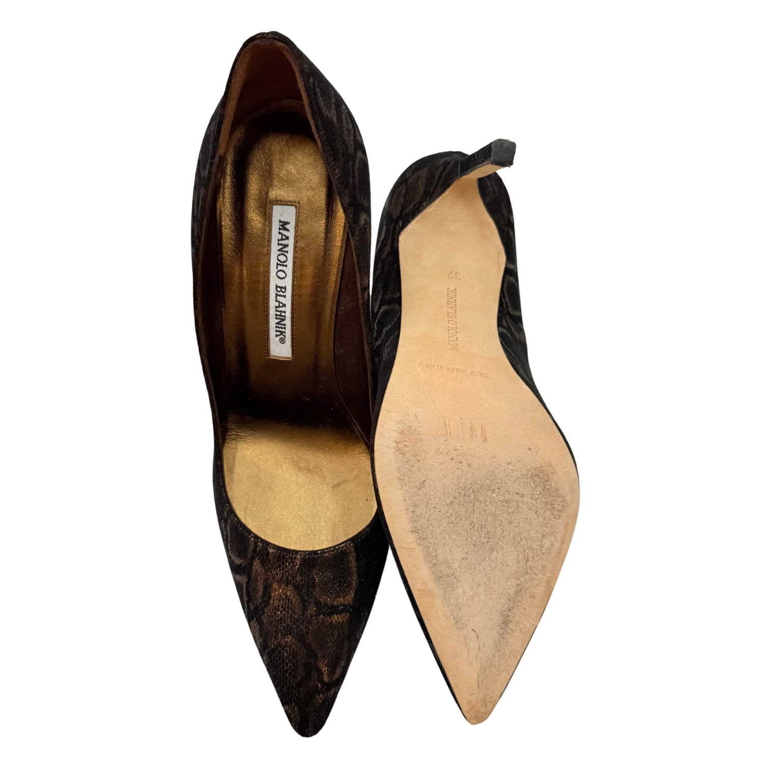 Manolo Blahnik Faux Python Pumps