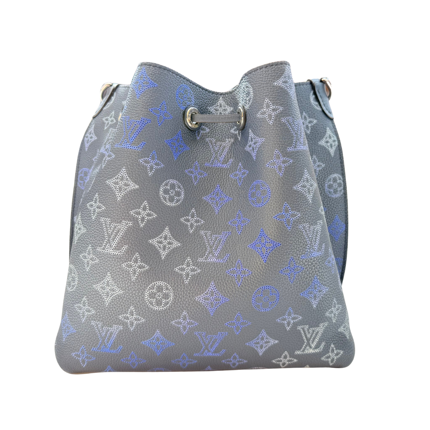 Louis Vuitton Muria Bucket Bag Flight Mode Mahina Leather Blue