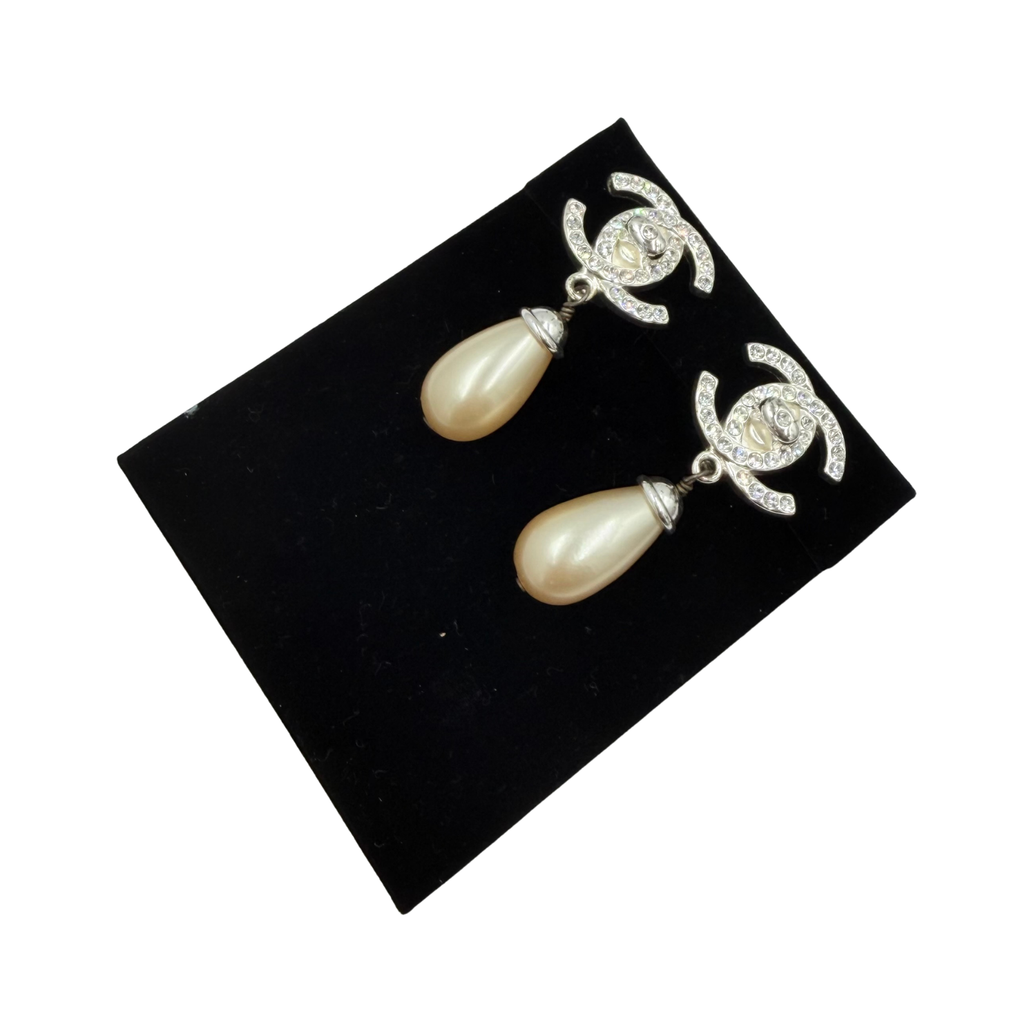 Vintage CC Pearl Drop Earrings