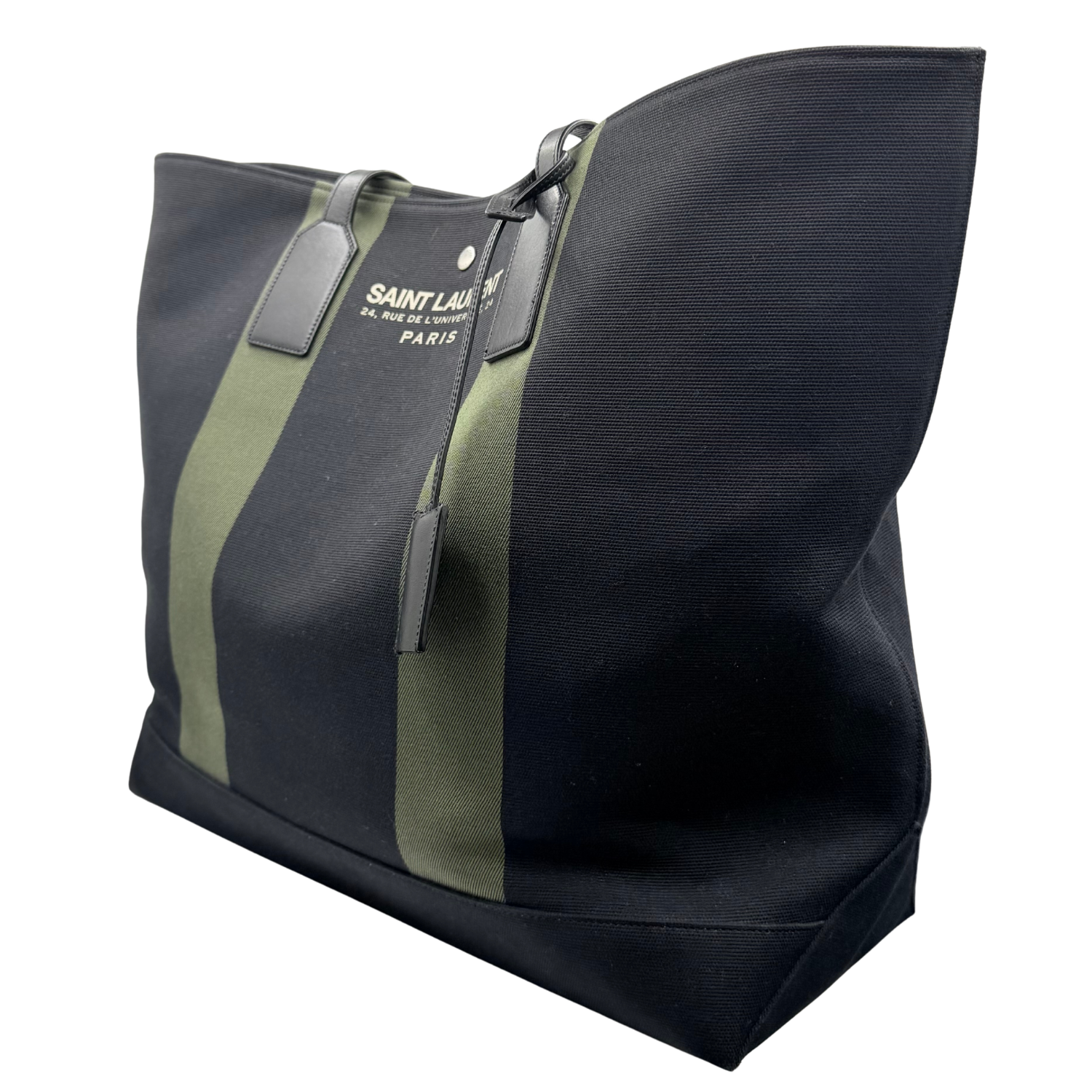 Yves Saint Laurent Canvas Beach Shopping East West Tote Black