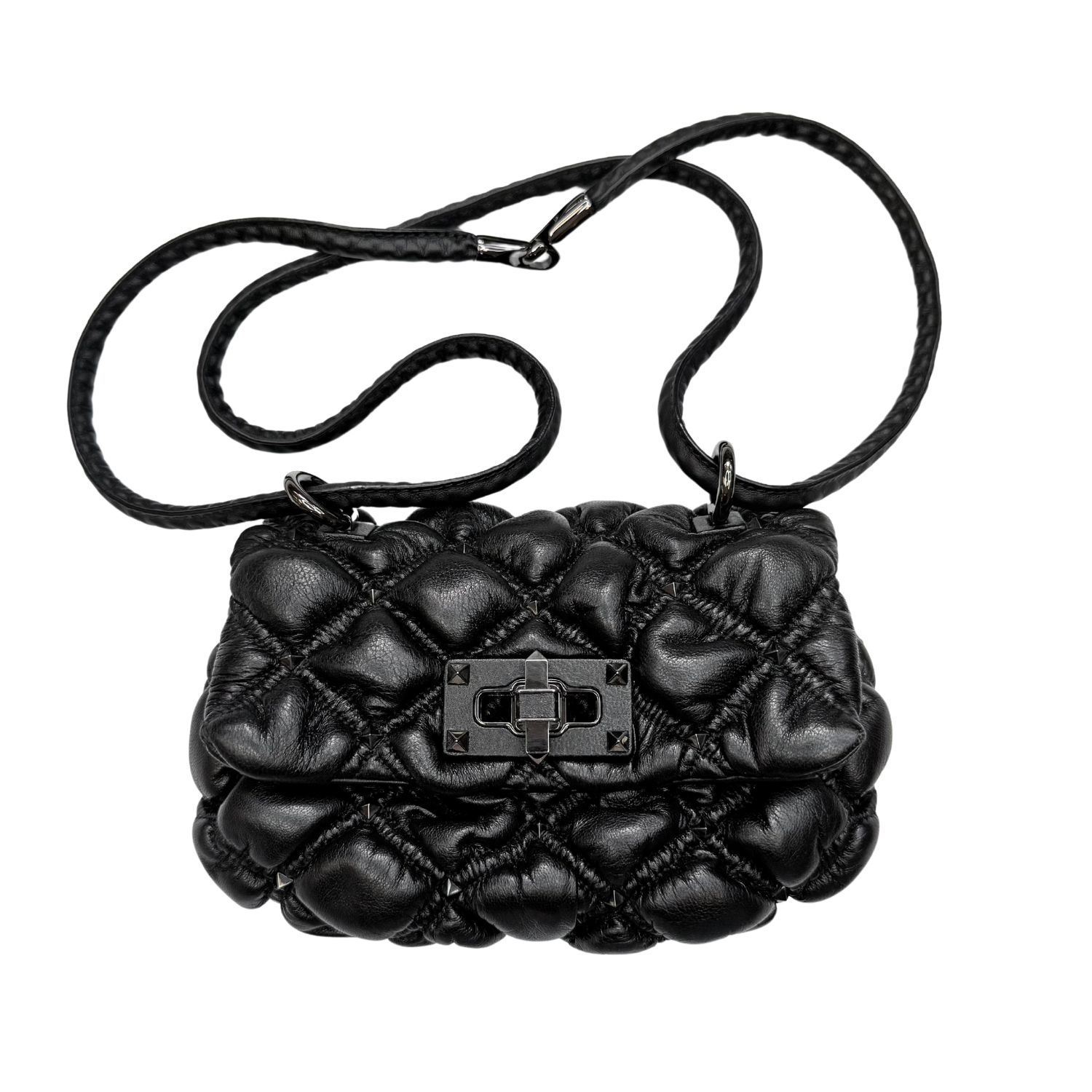 Valentino Rockstud Spike Me Crossbody Bag Black