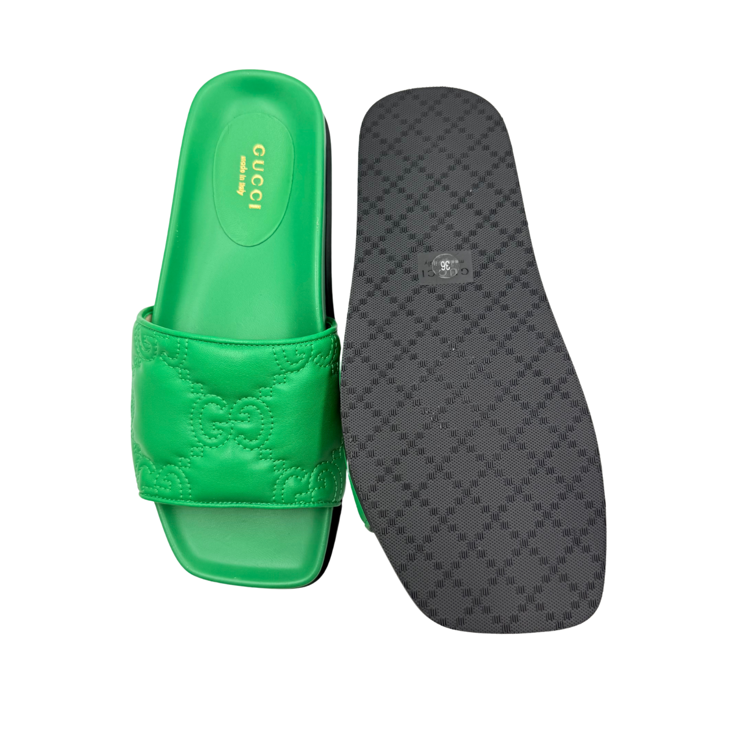 Gucci GG Matelasse Slides Shamrock