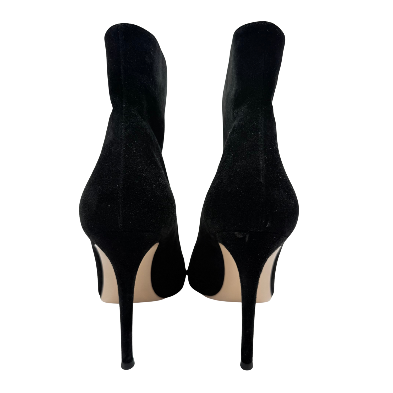 Gianvito Rossi Suede Jane Ankle Booties Black