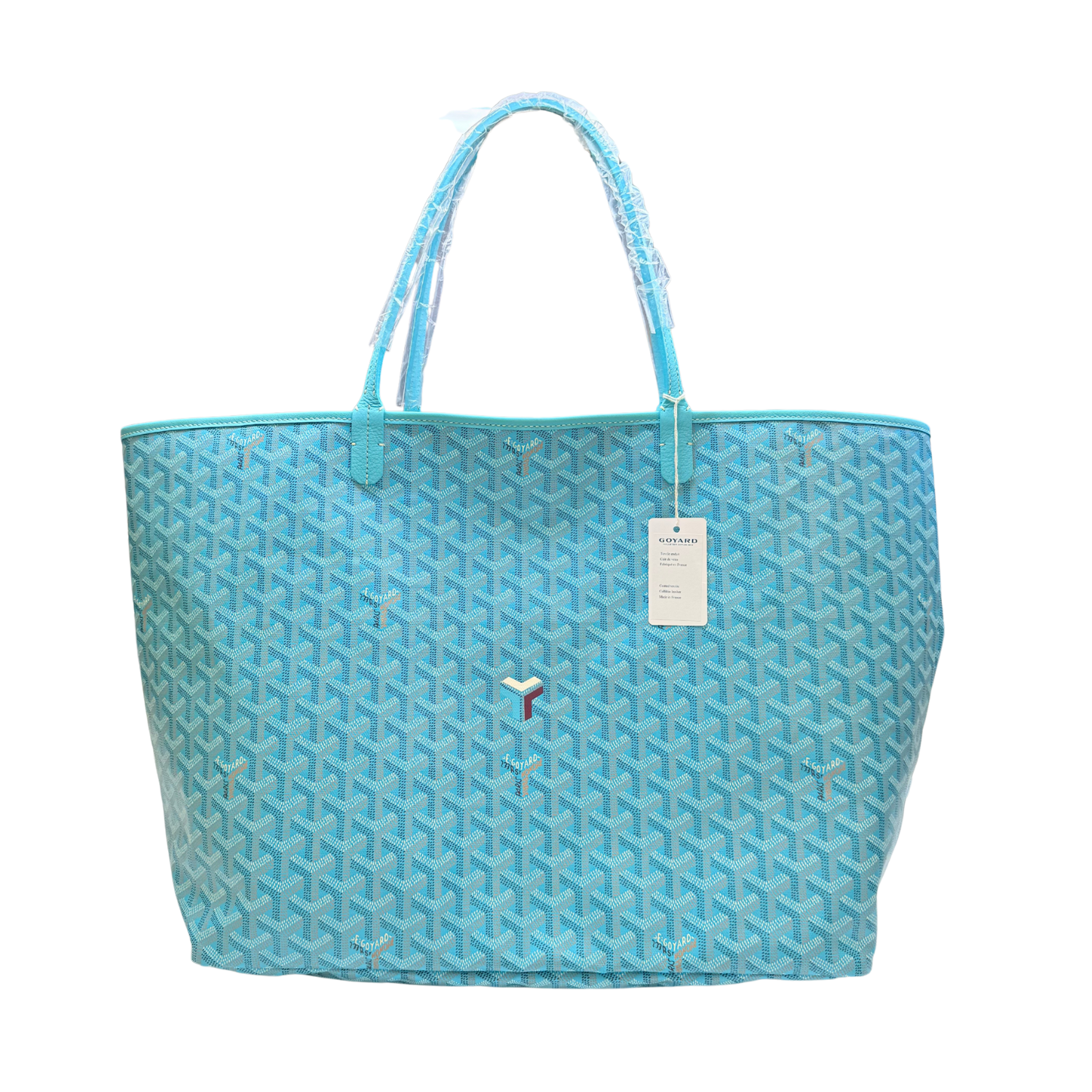 Goyard Goyardine St. Louis GM Tote Bag Turquoise & Balise Beach Towel Set
