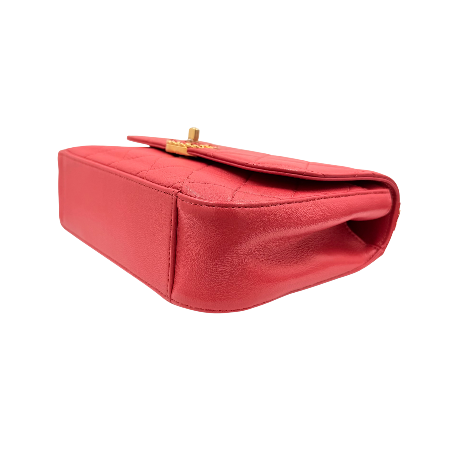 Chanel Quilted Calfskin Chain Affinity Flap Bag Red