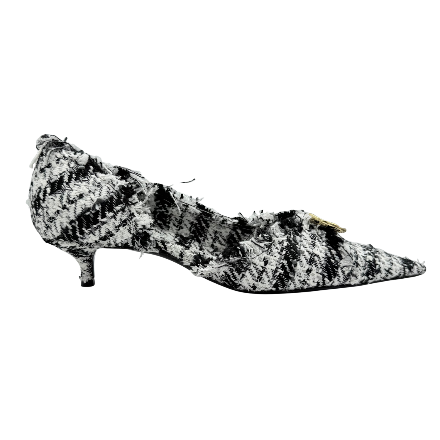 Balenciaga Tweed Pattern D'Orsay Pumps