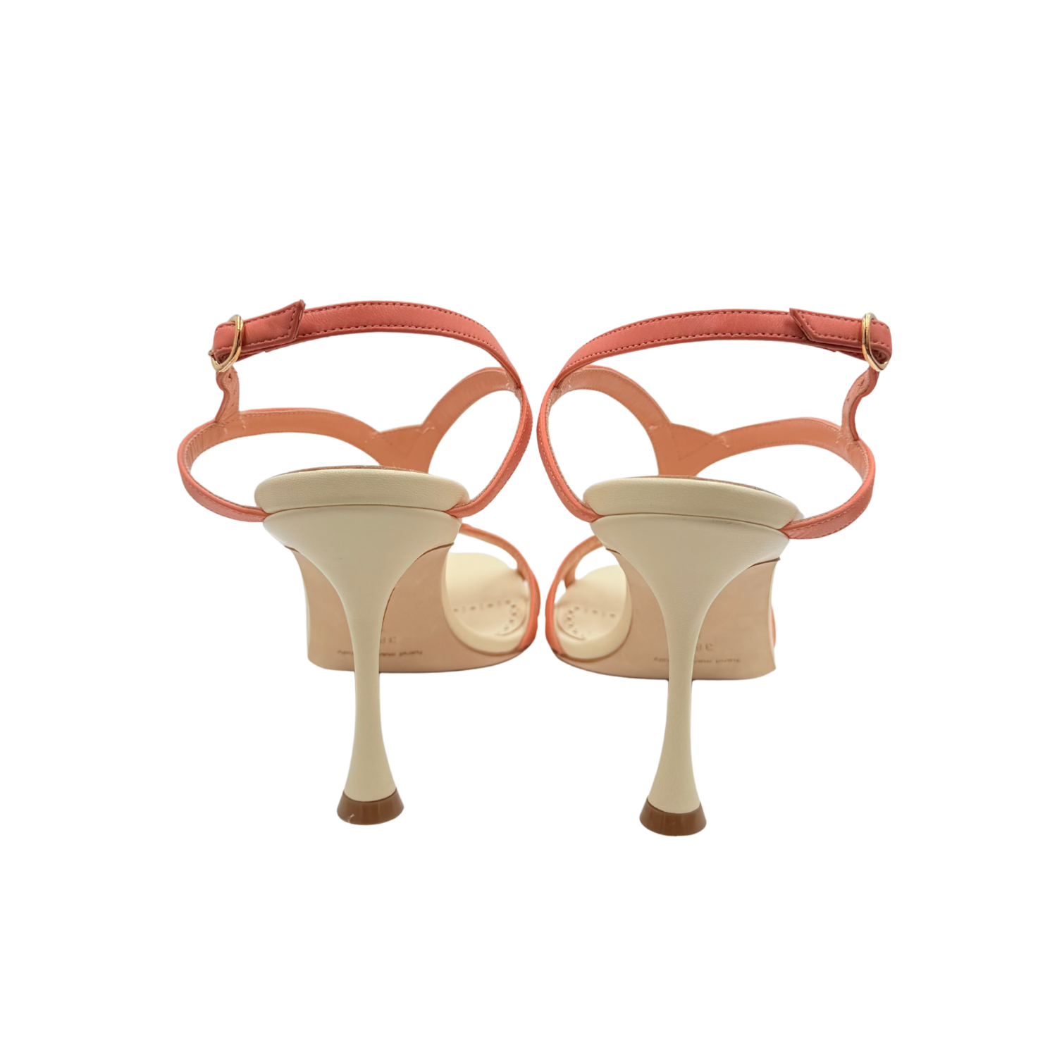 Manolo Blahnik Leather Heeled Sandals Peach Size 38.5