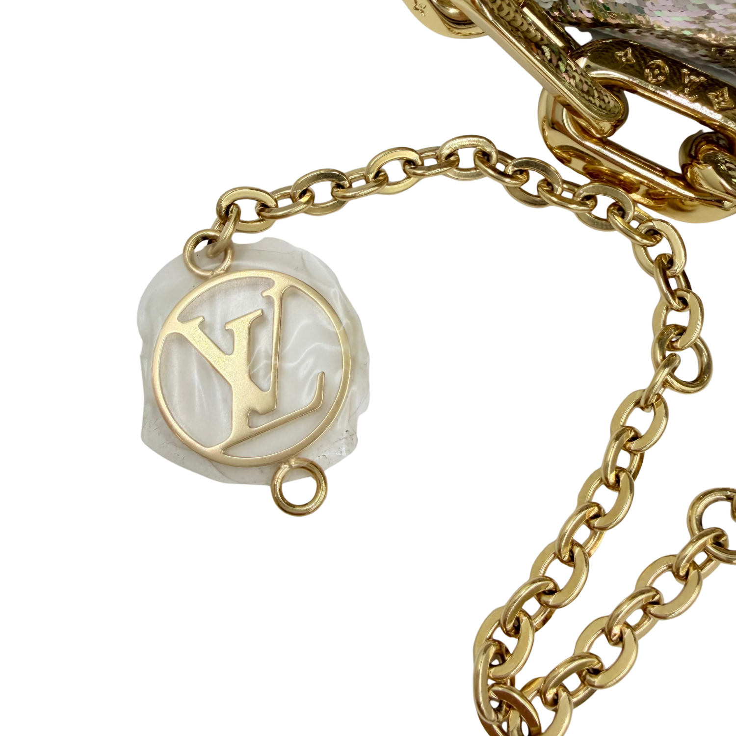 Louis Vuitton Mini Coussin Sequin Belt Bag Metallic Silver