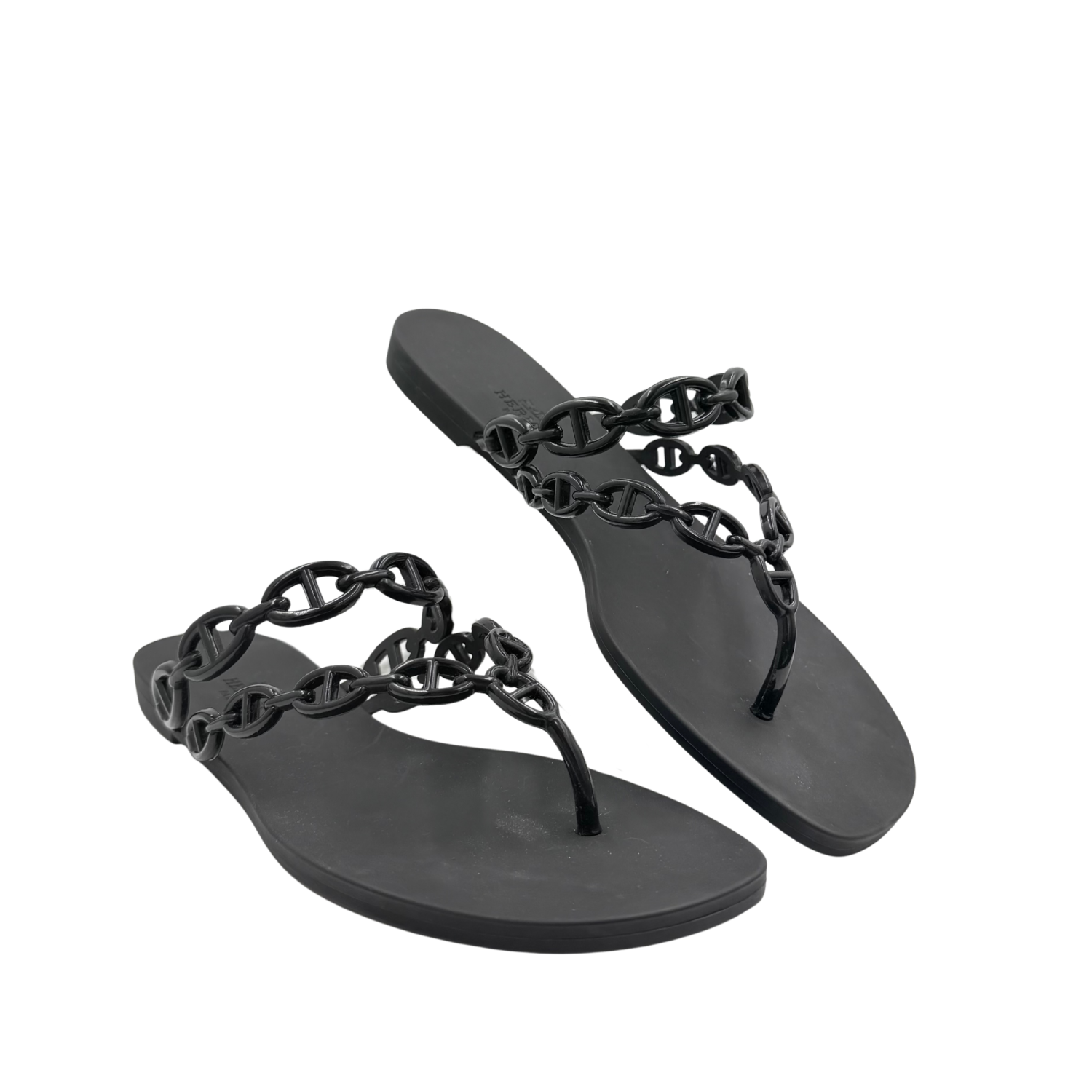 Rubber Chaine d'Ancre Island Sandals Black Size 38