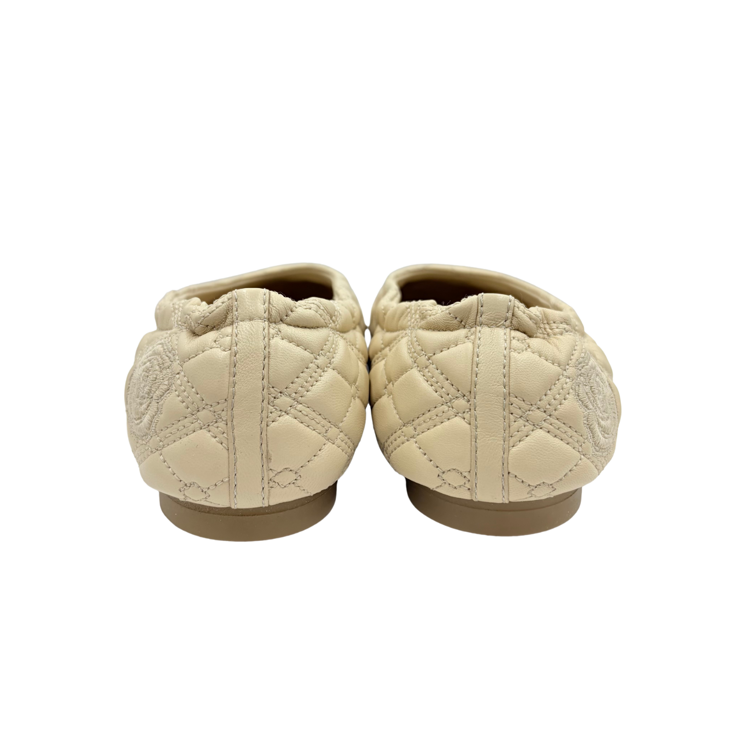 Burberry Quilted Leather Ballerina Flats Beige