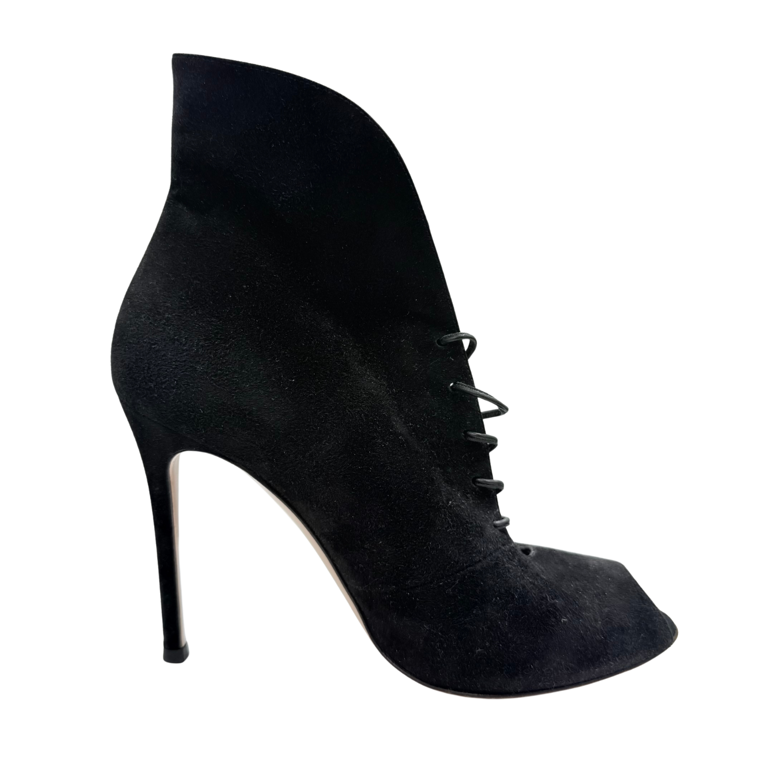 Gianvito Rossi Suede Jane Ankle Booties Black