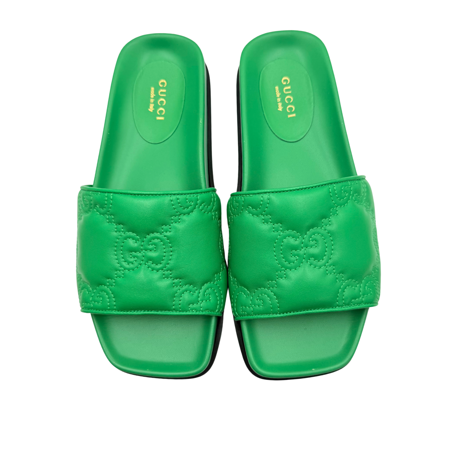 Gucci GG Matelasse Slides Shamrock
