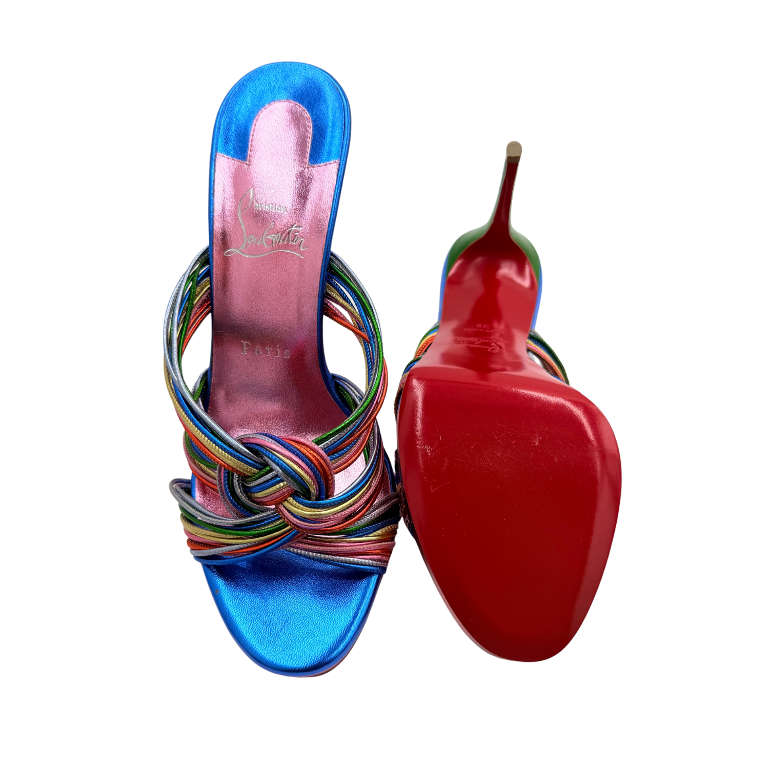 Christian Louboutin Laminato Multitaski Alta 120 Heeled Mules Multicolor