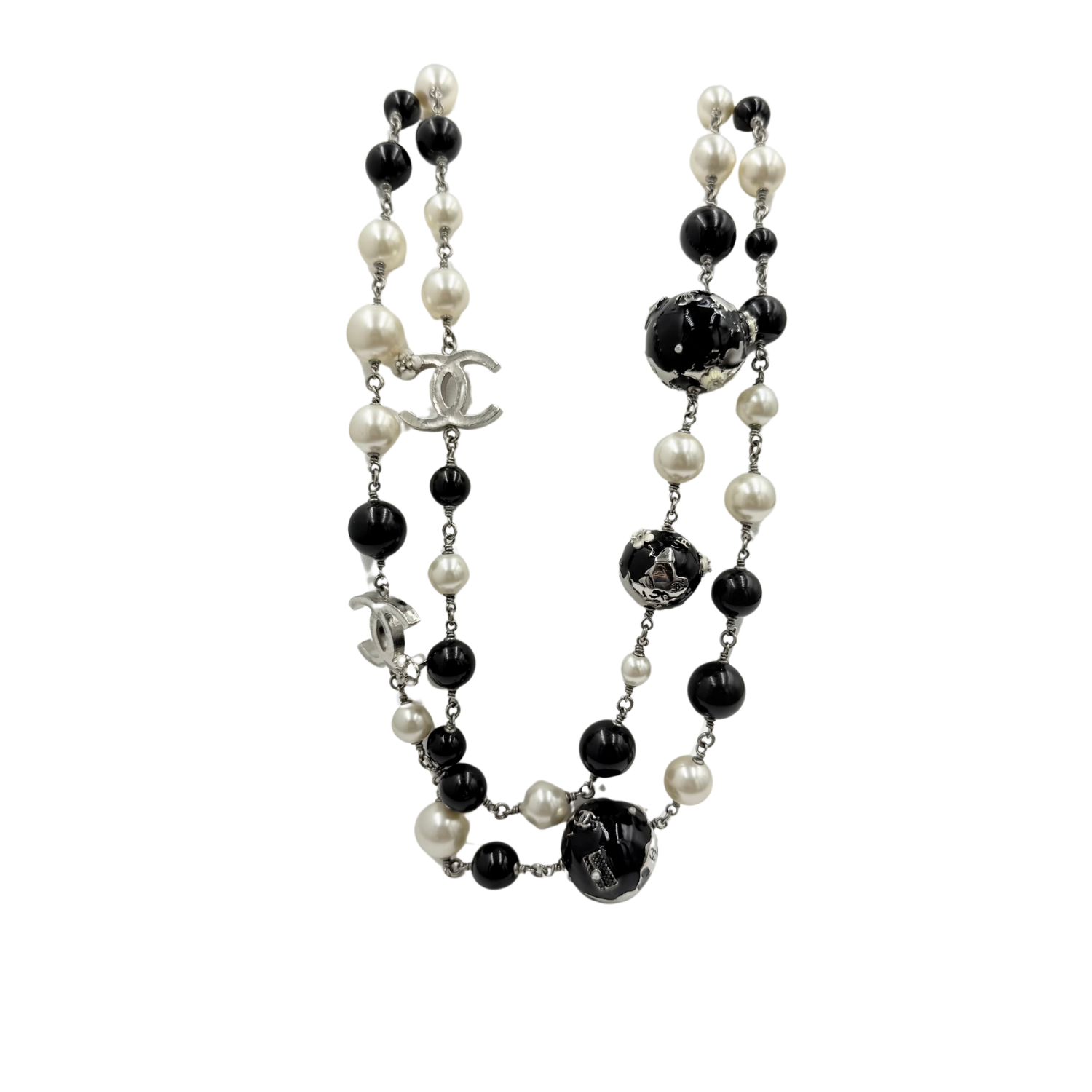 Chanel CC Globe Charm Station Necklace