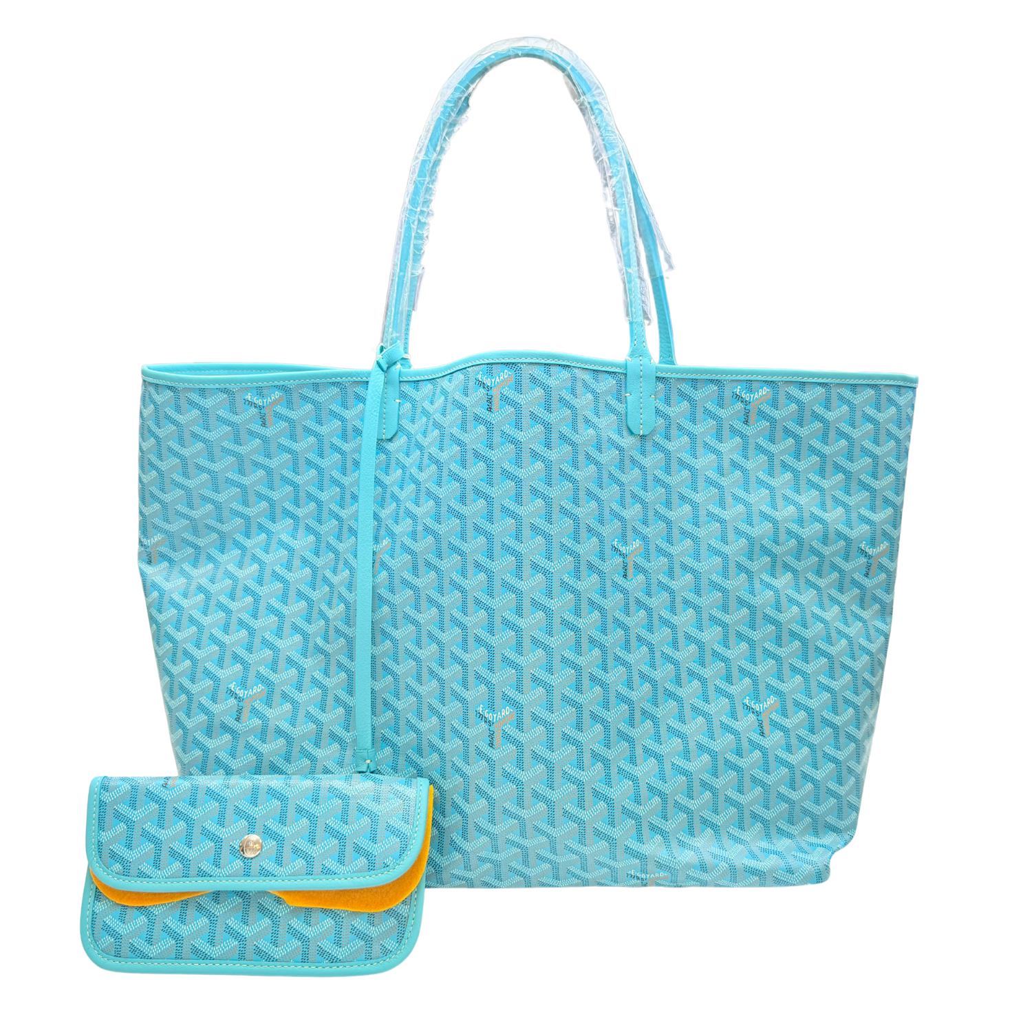 Goyard Goyardine St. Louis GM Tote Bag Turquoise & Balise Beach Towel Set