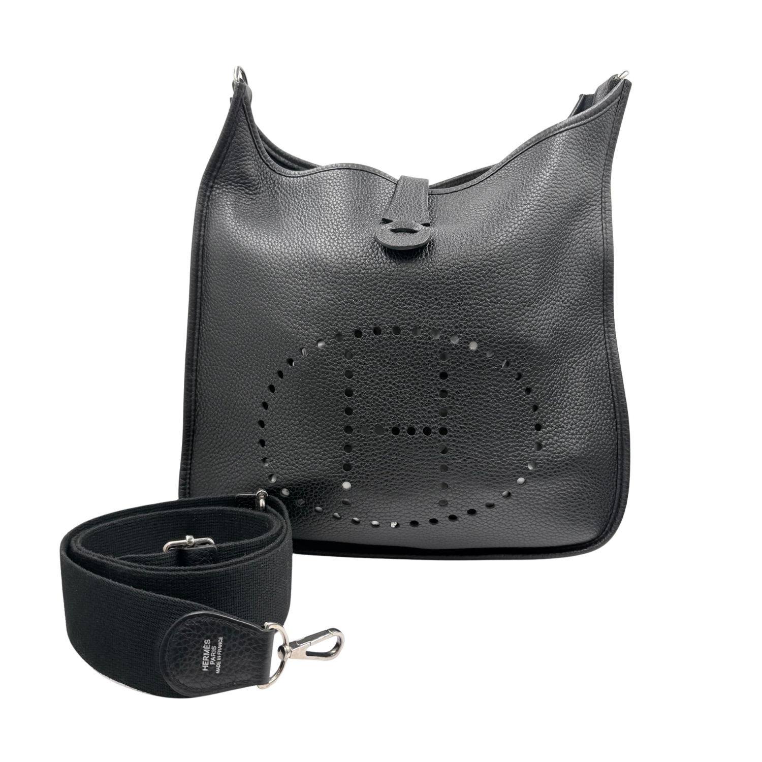 Hermès Taurillon Clemence Evelyne III GM 33 Black Palladium Hardware