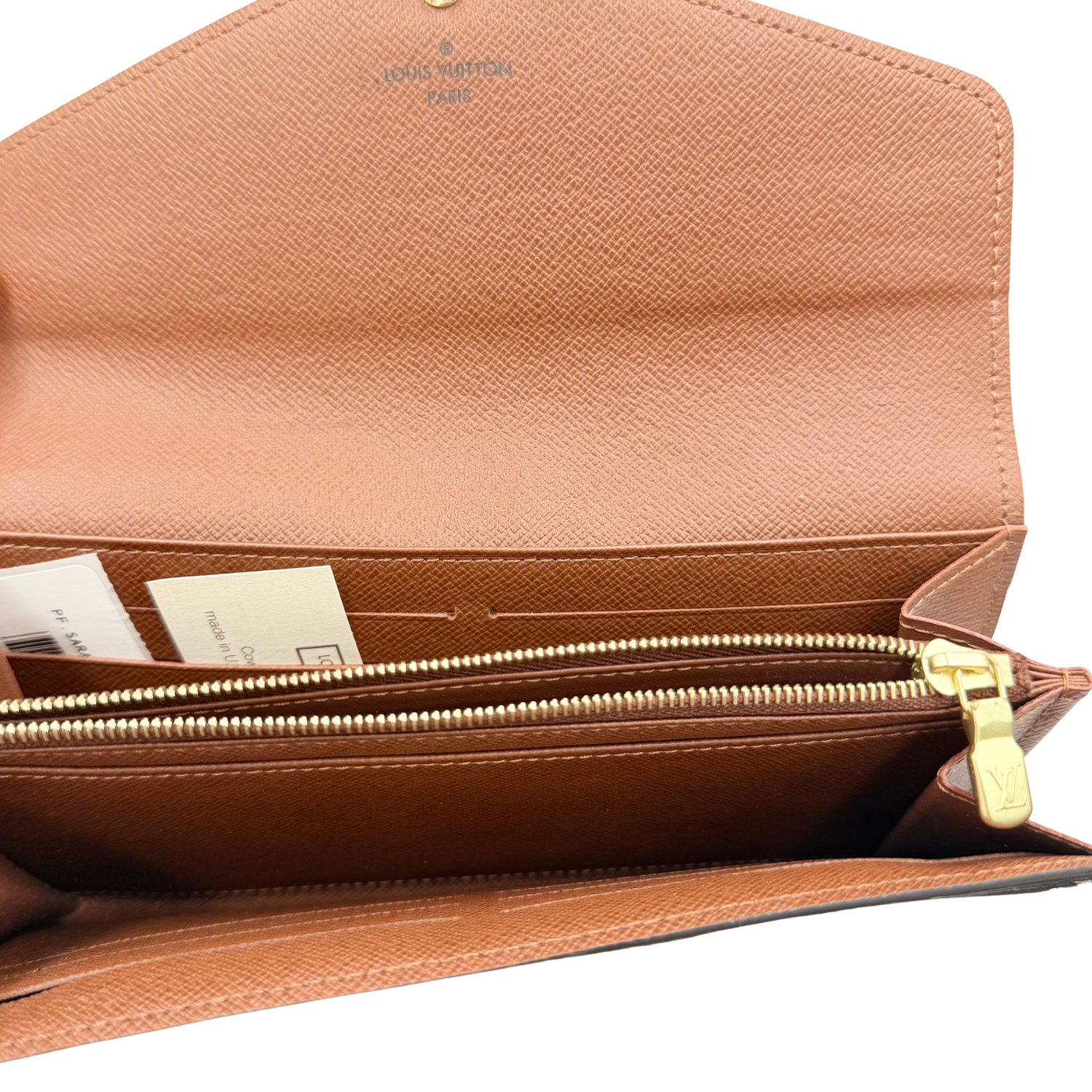 Louis Vuitton Sarah Flap Wallet Monogram Canvas Brown