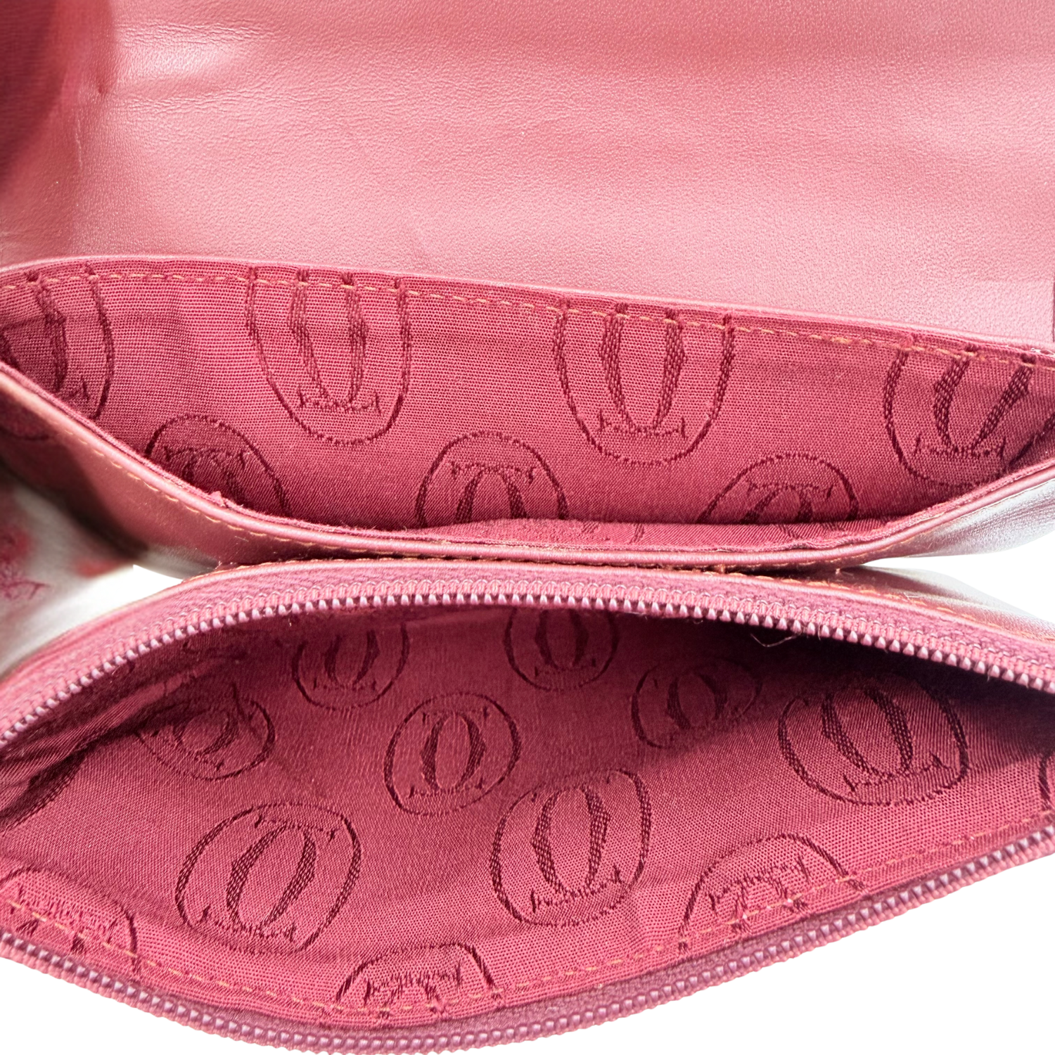 Cartier Medium Vintage Pouch Flap Wallet Burgundy