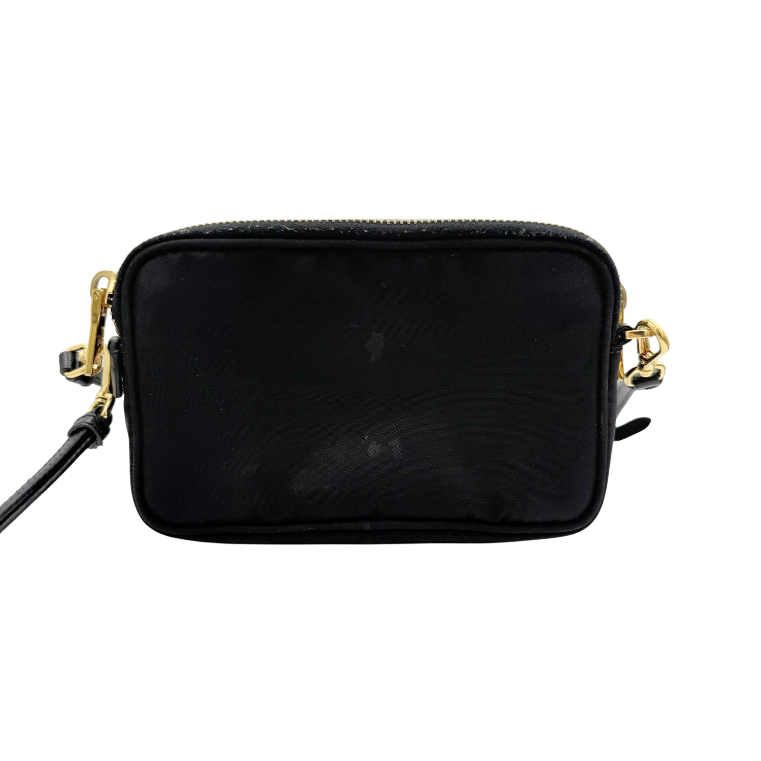Prada Saffiano Leather Crossbody Mini Camera Bag Black
