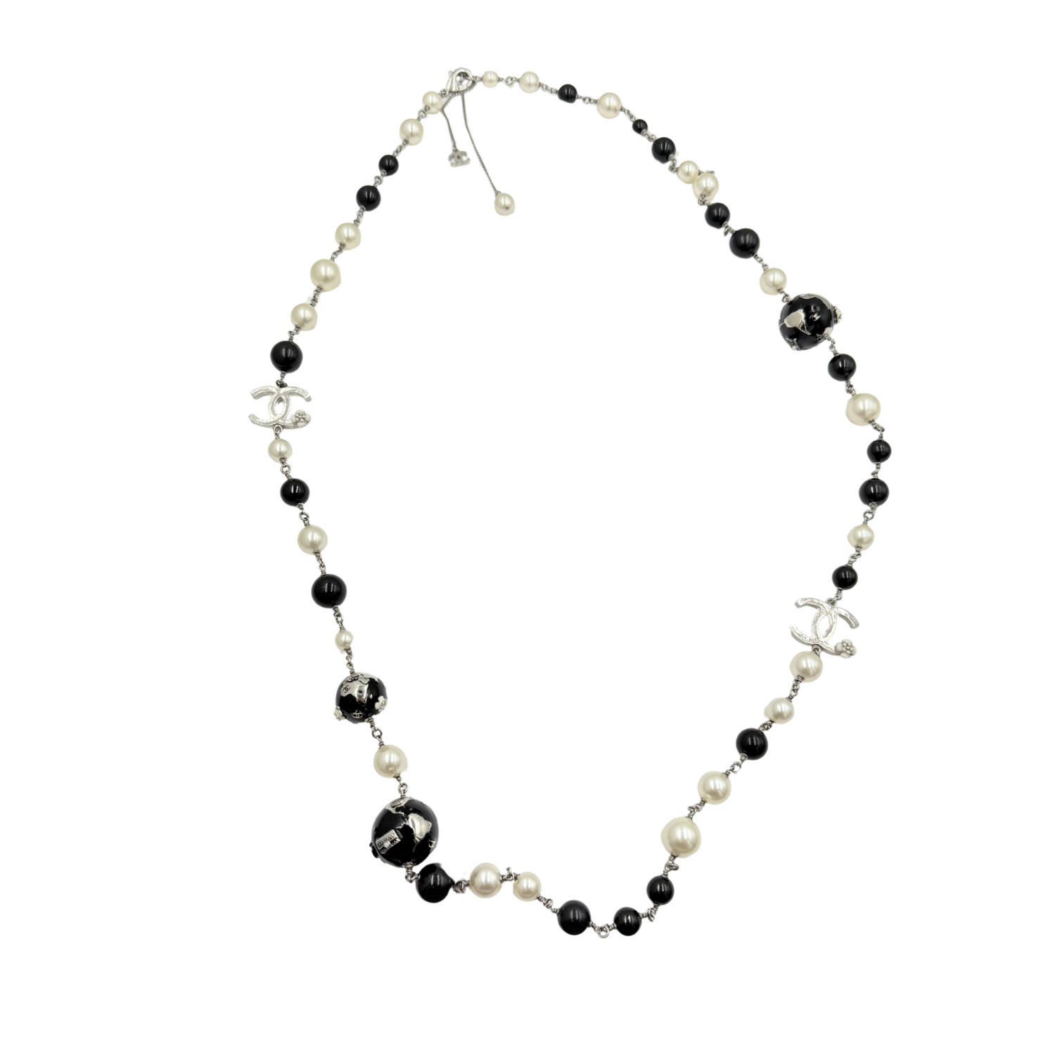 Chanel CC Globe Charm Station Necklace