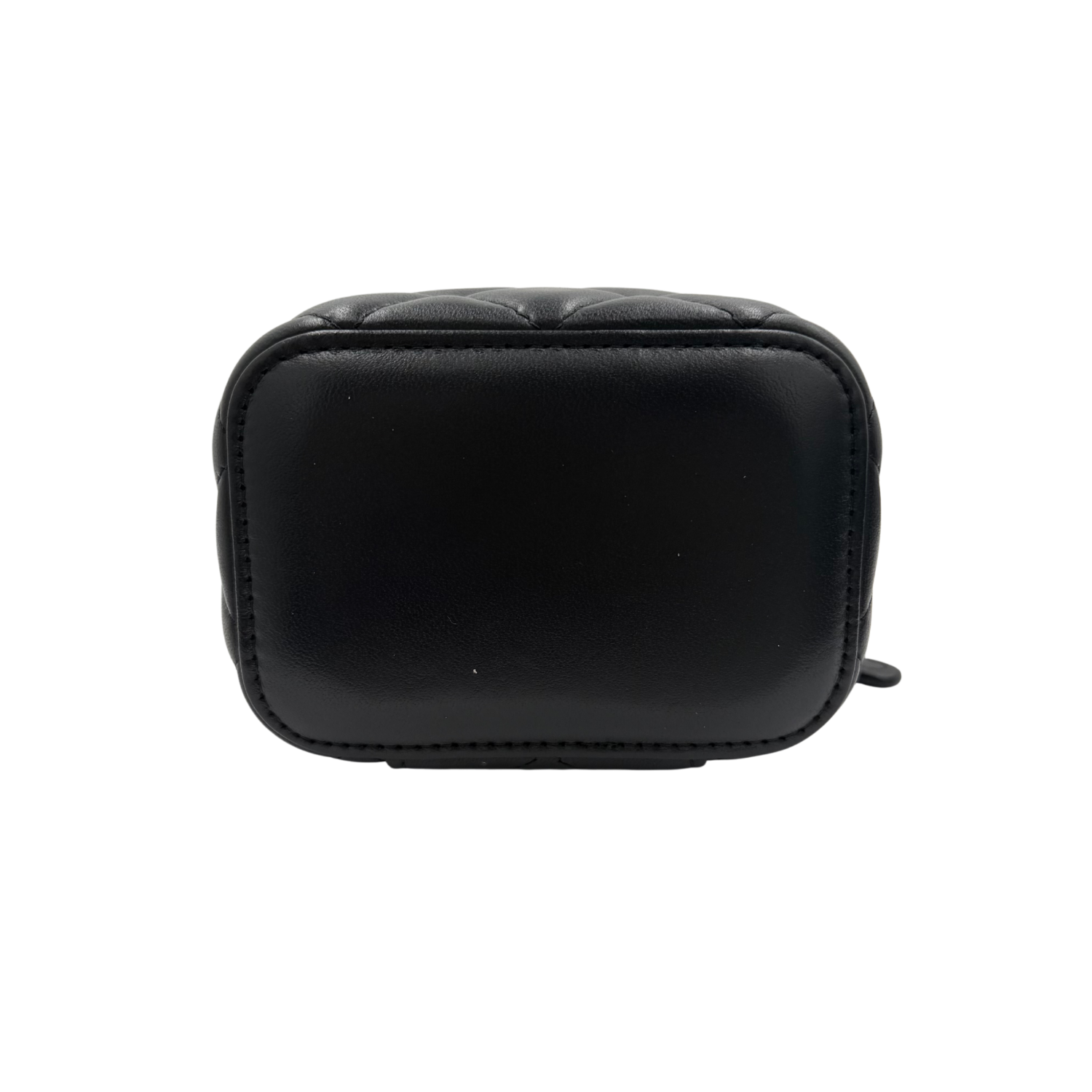 Chanel Quilted Lambskin Mini Pearl Crush Vanity Case With Chain Black