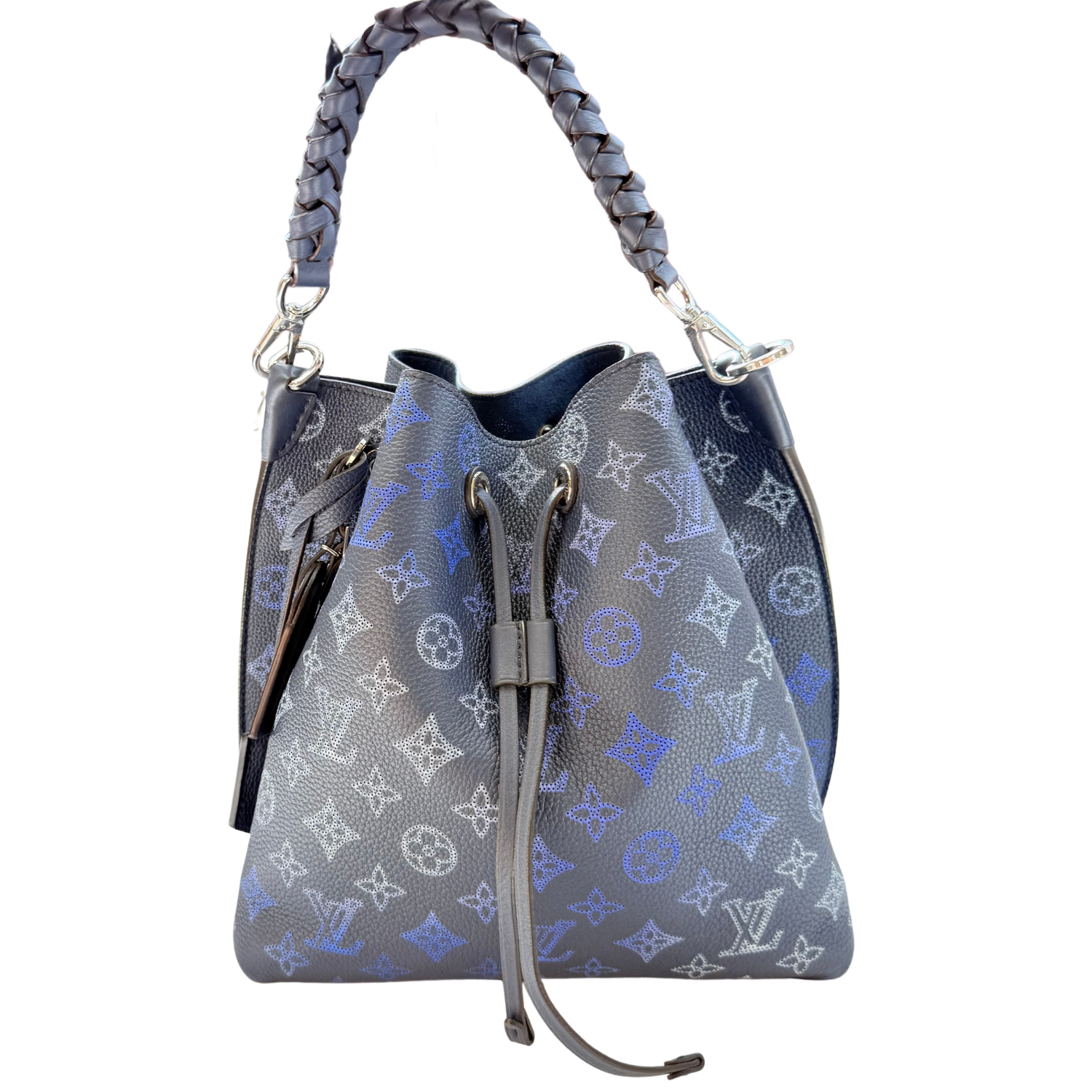 Louis Vuitton Muria Bucket Bag Flight Mode Mahina Leather Blue