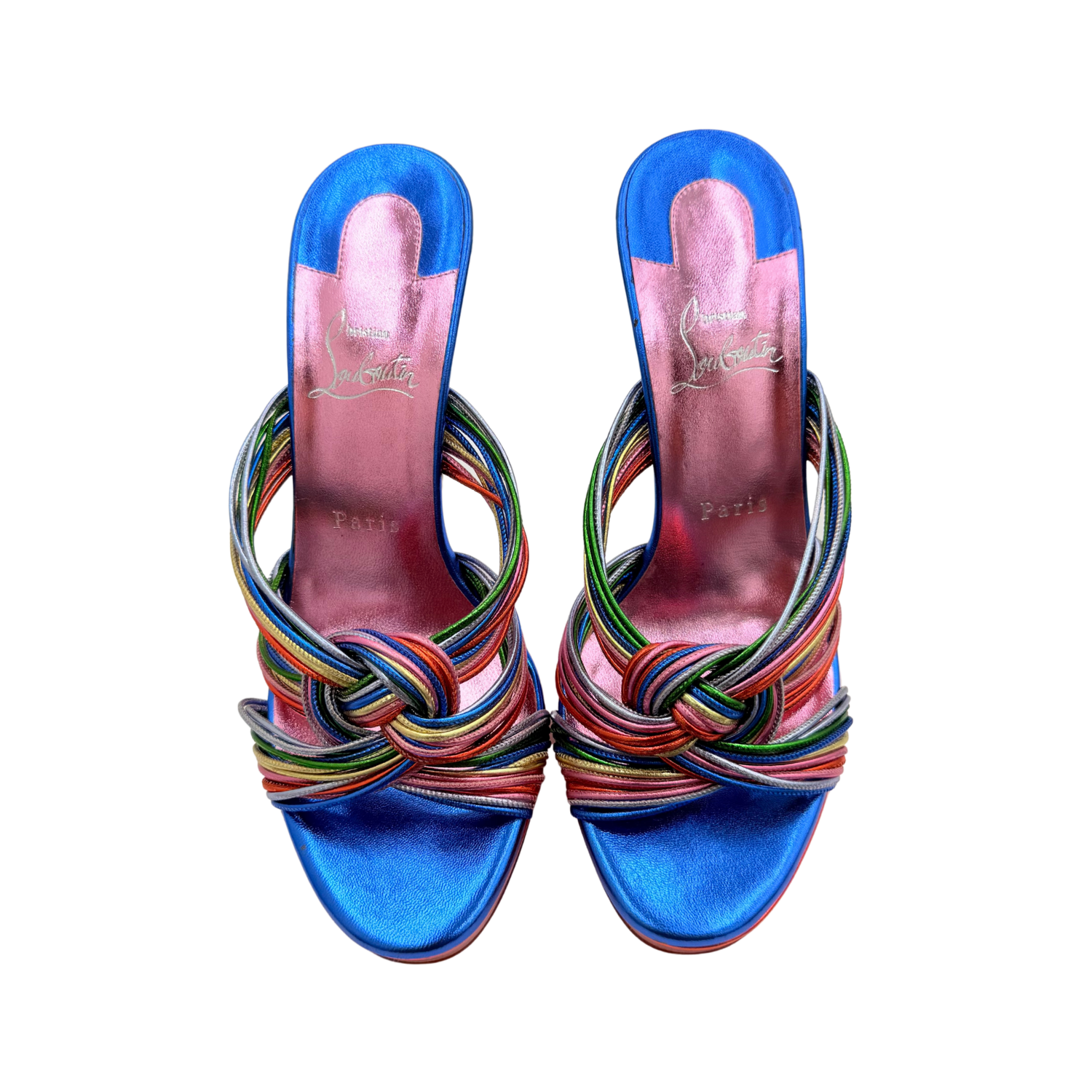 Christian Louboutin Laminato Multitaski Alta 120 Heeled Mules Multicolor