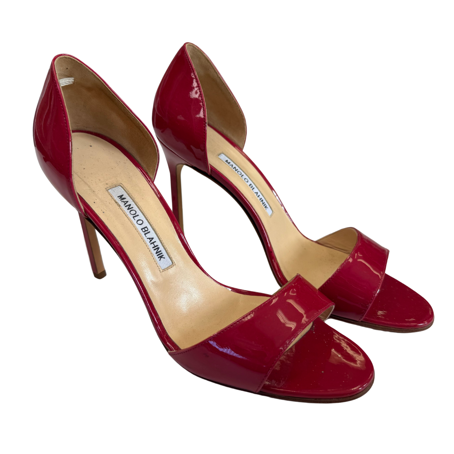 Manolo Blahnik Patent Leather D'Orsay Pumps Raspberry