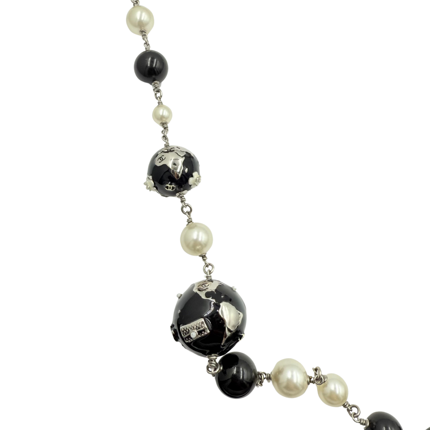 Chanel CC Globe Charm Station Necklace