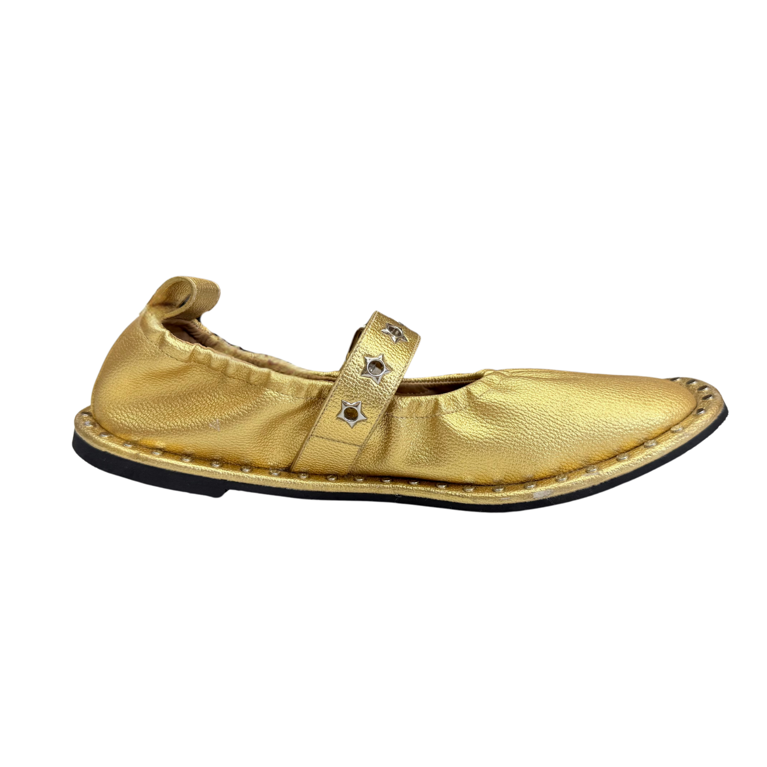 Stella McCartney Falabella Buckled Mary Jane Ballet Flats Gold