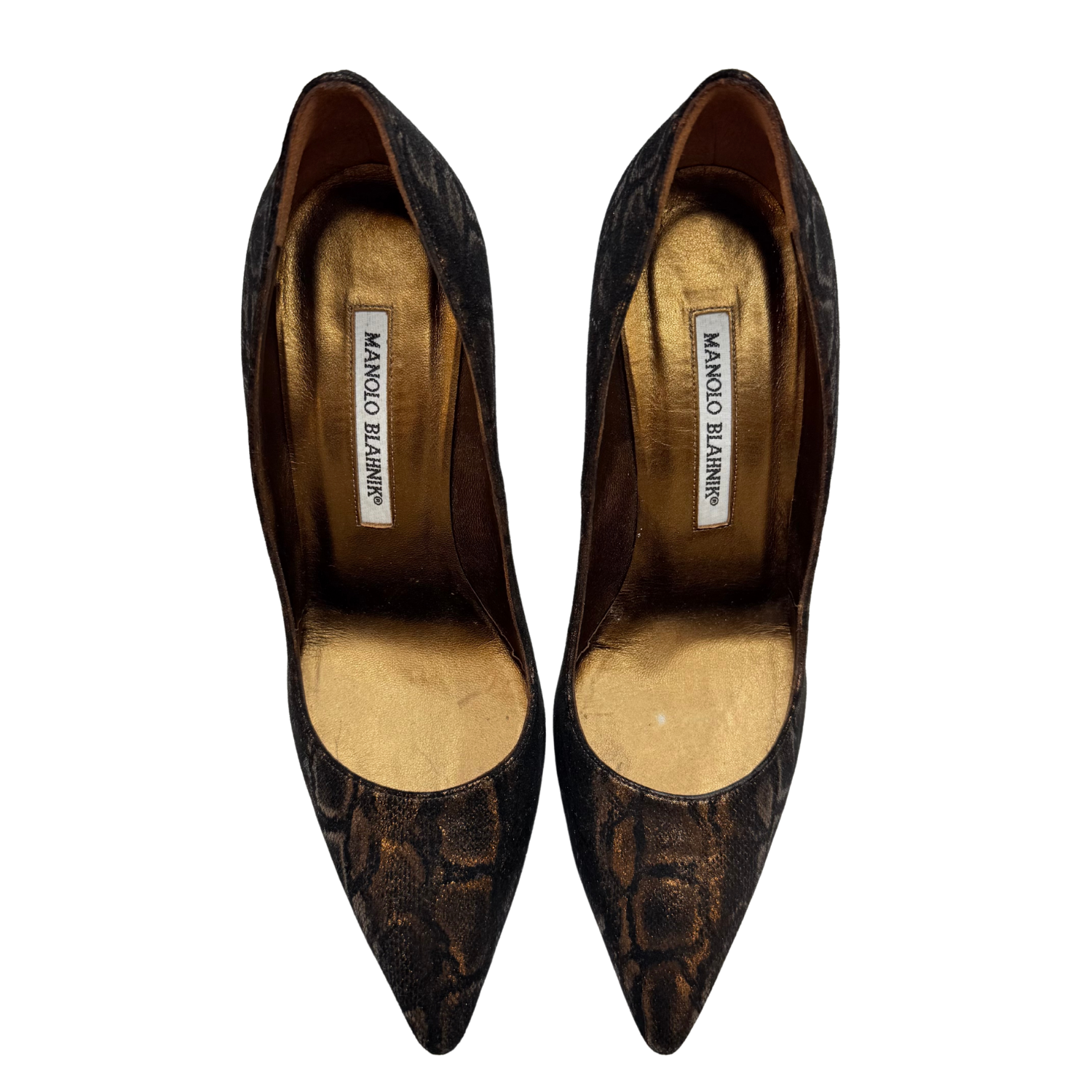 Manolo Blahnik Faux Python Pumps