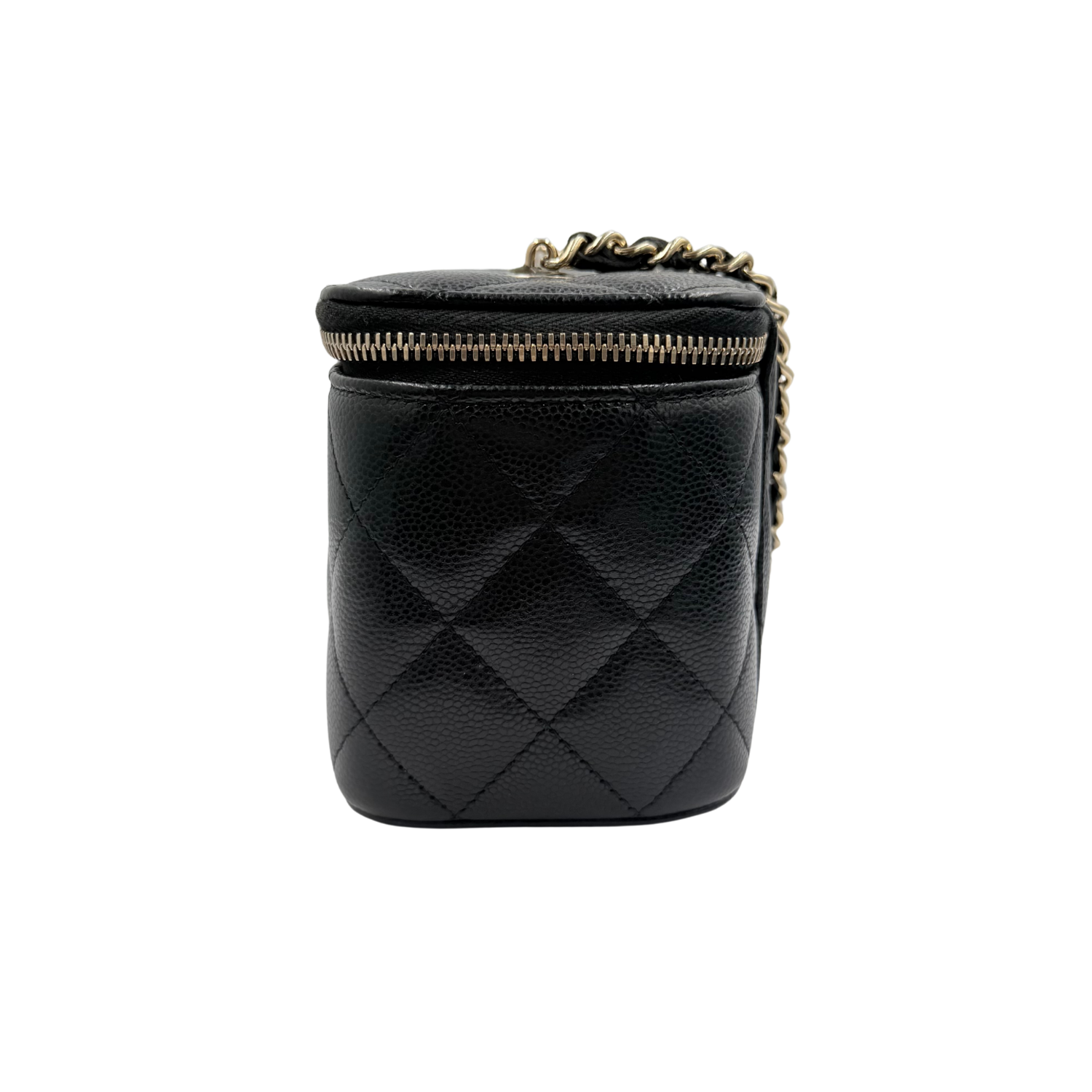 Chanel Medium Quilted Caviar Leather Vanity Case Black