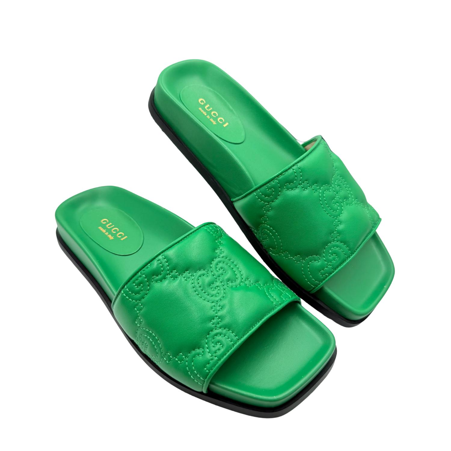 Gucci GG Matelasse Slides Shamrock