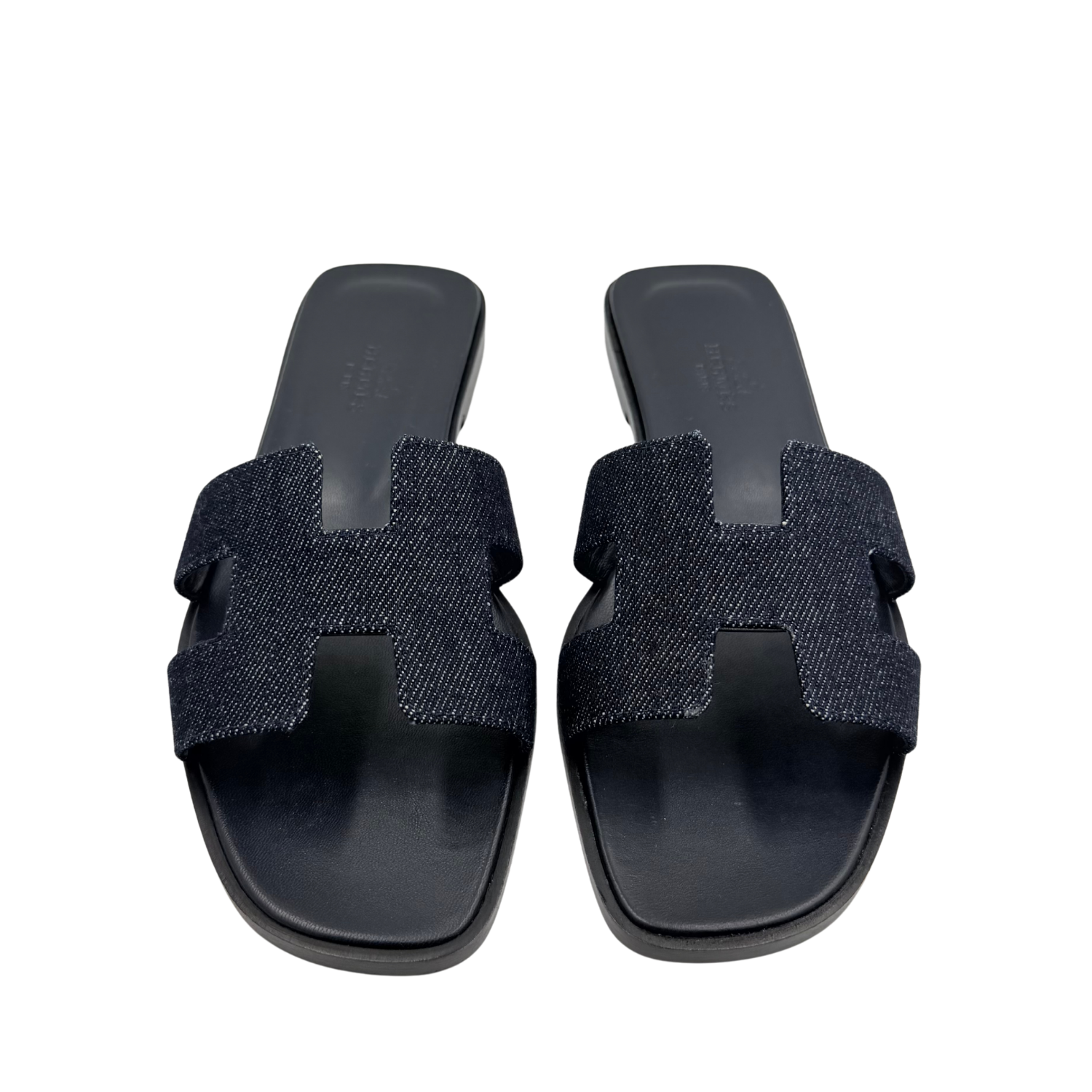 Hermès Oran Sandals Denim Bleu Brut Size 35.5
