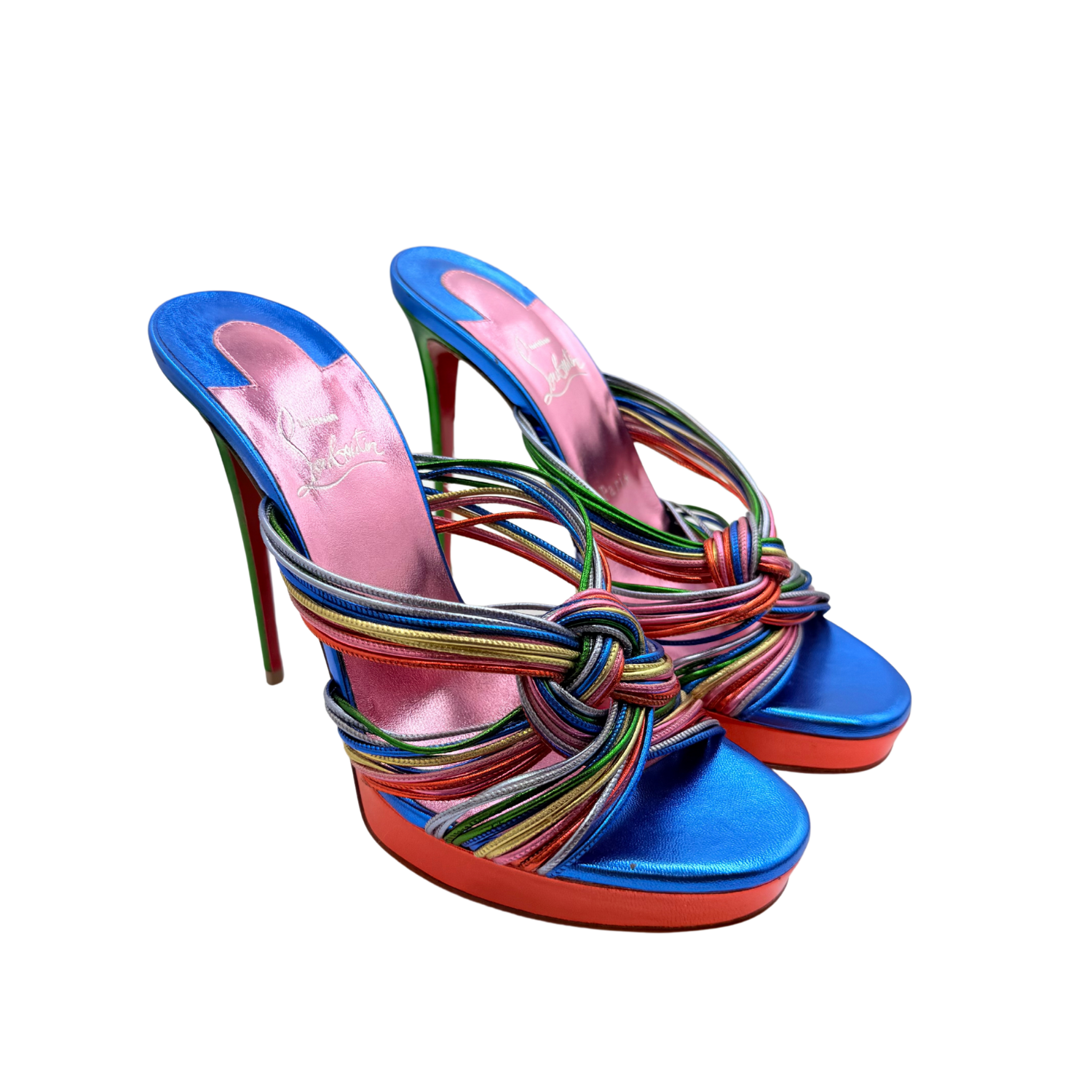 Christian Louboutin Laminato Multitaski Alta 120 Heeled Mules Multicolor