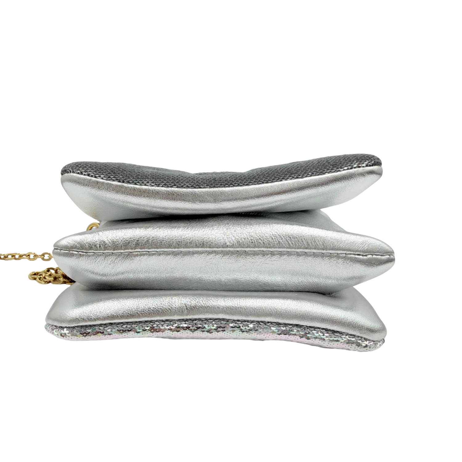 Louis Vuitton Mini Coussin Sequin Belt Bag Metallic Silver