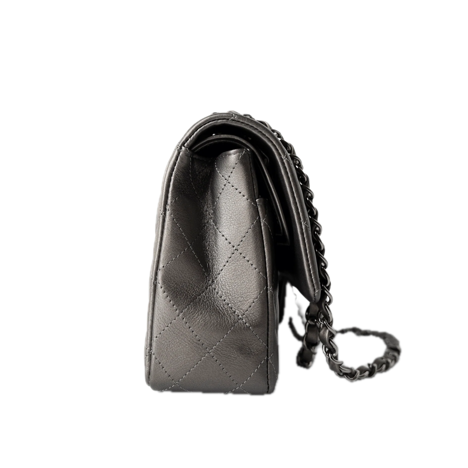 Chanel Medium Double Flap Classic Gunmetal
