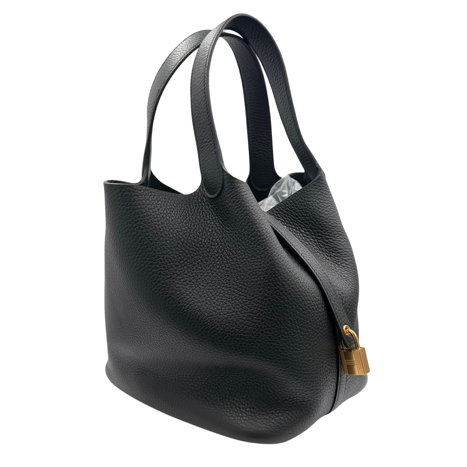 Hermès Picotin Lock 22 Clemence Black with Gold Hardware