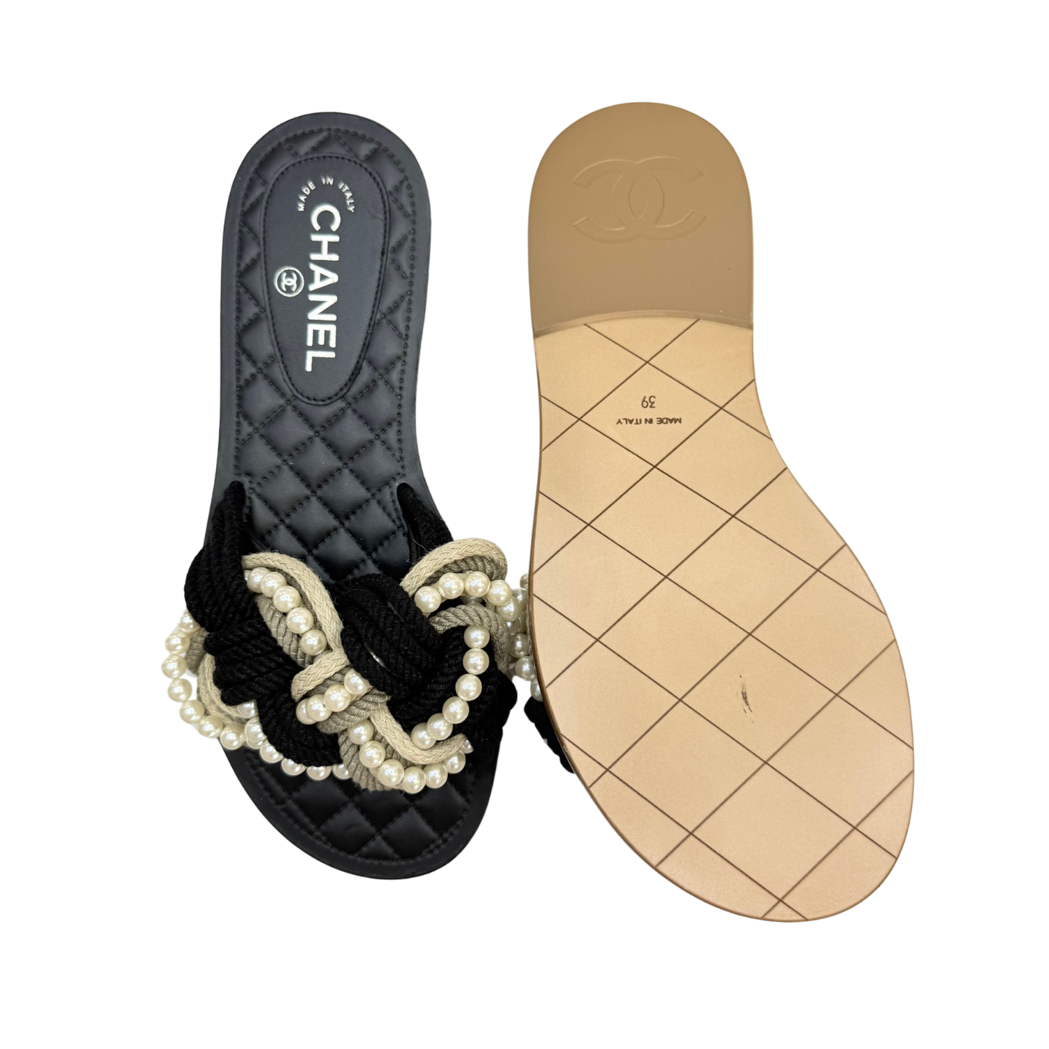 Chanel Two Tone Cuba Slides