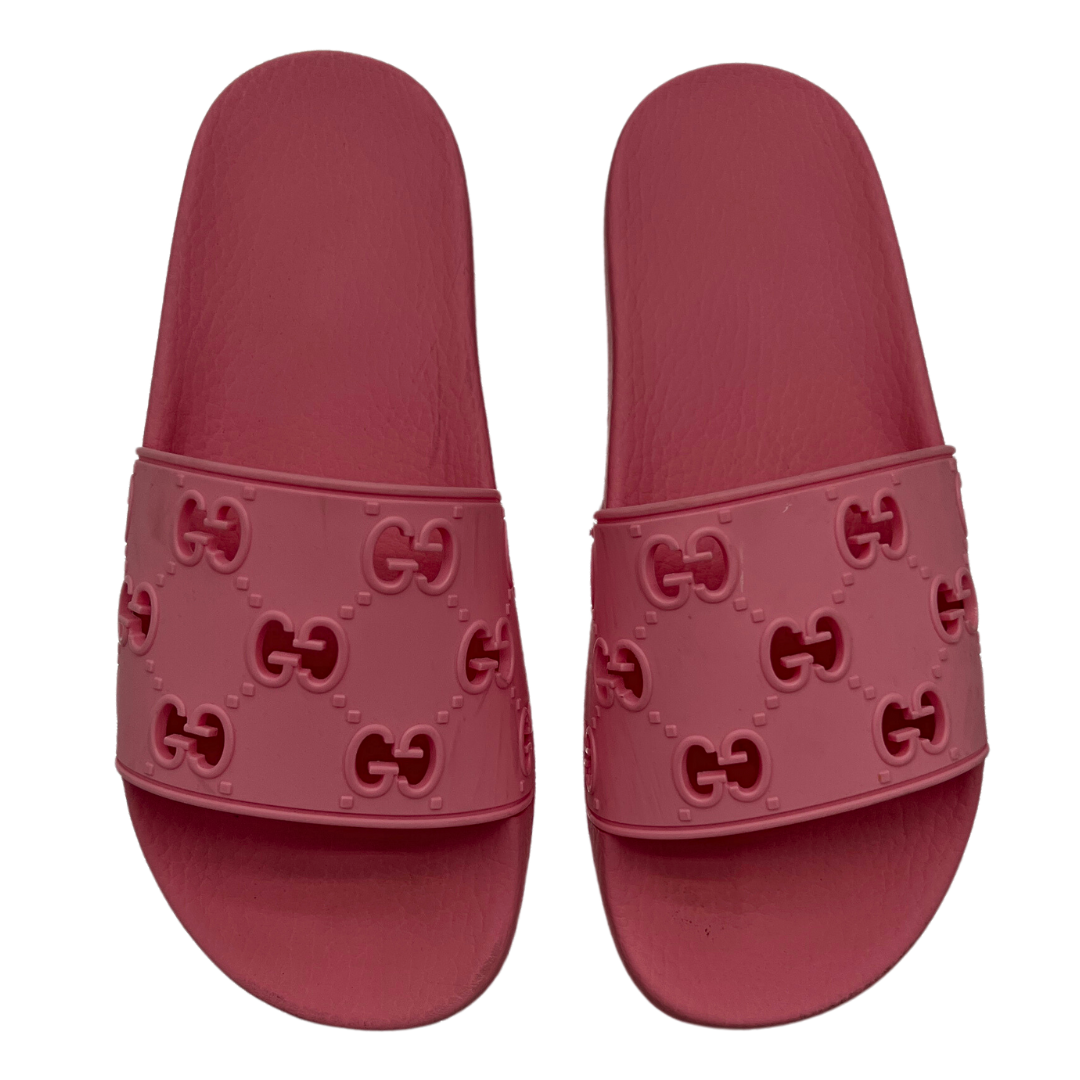 Gucci Pink Rubber Slides