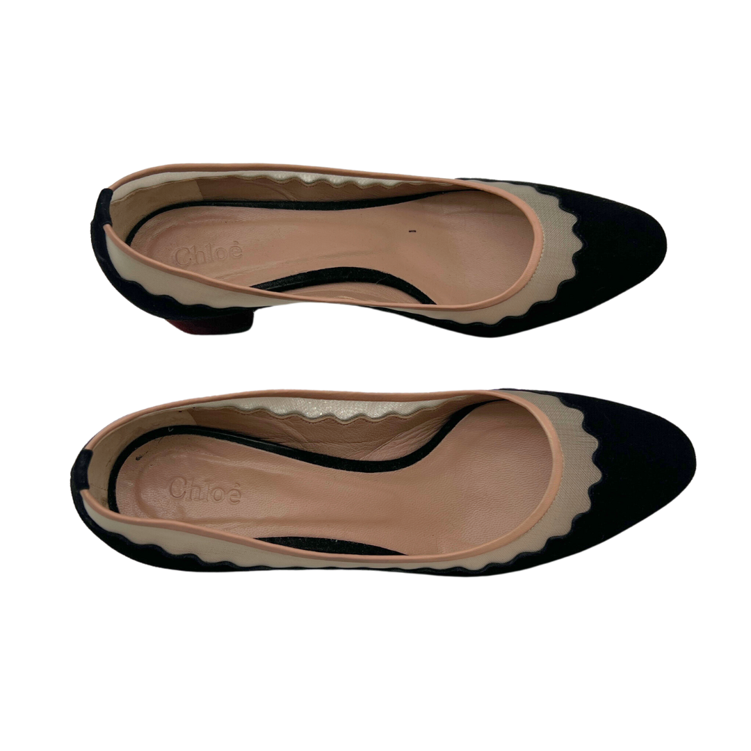 Chloe Suede Scalloped Heel