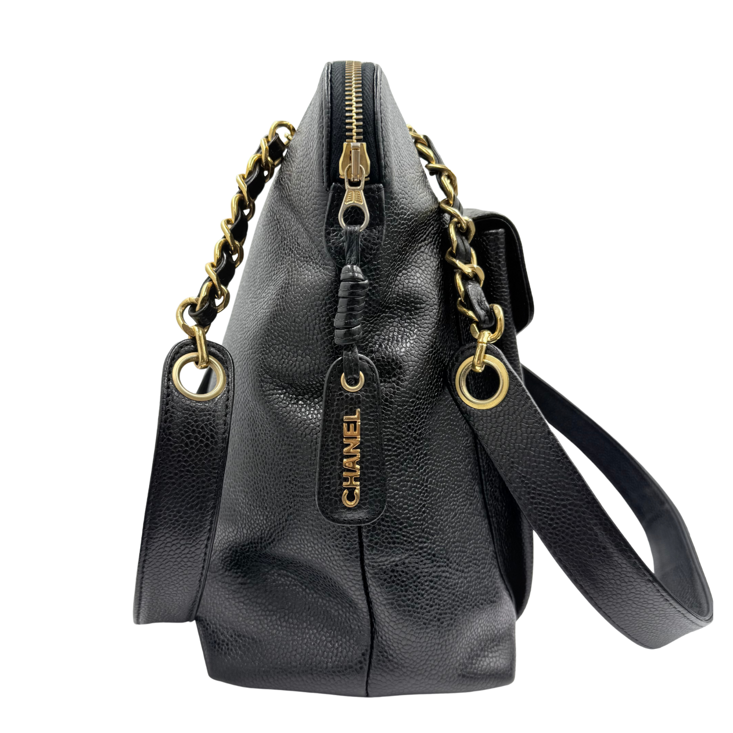 Chanel Vintage Medium Envelope Shoulder Bag Black
