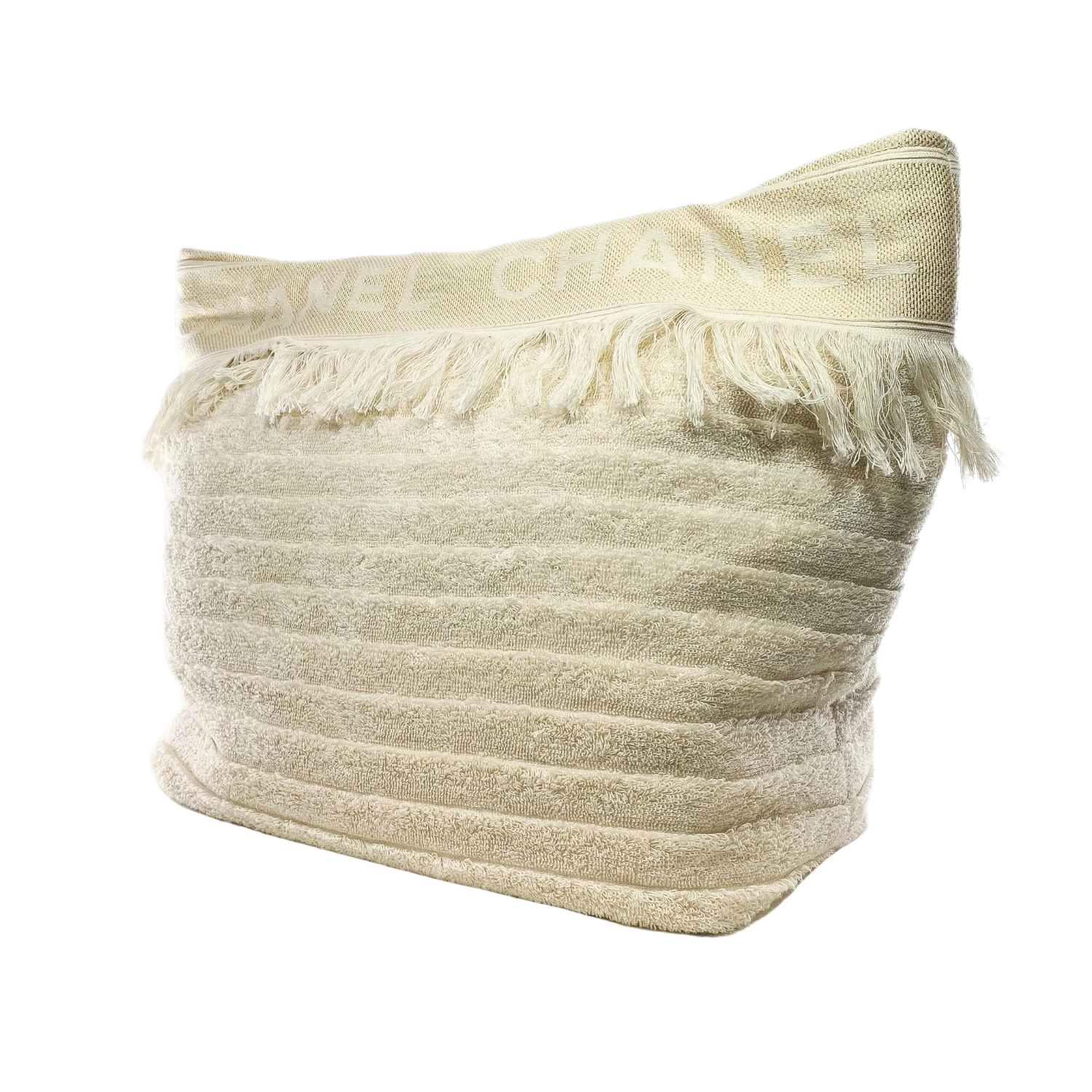 Chanel Ivory Terry Cloth Tote Beachwear Set