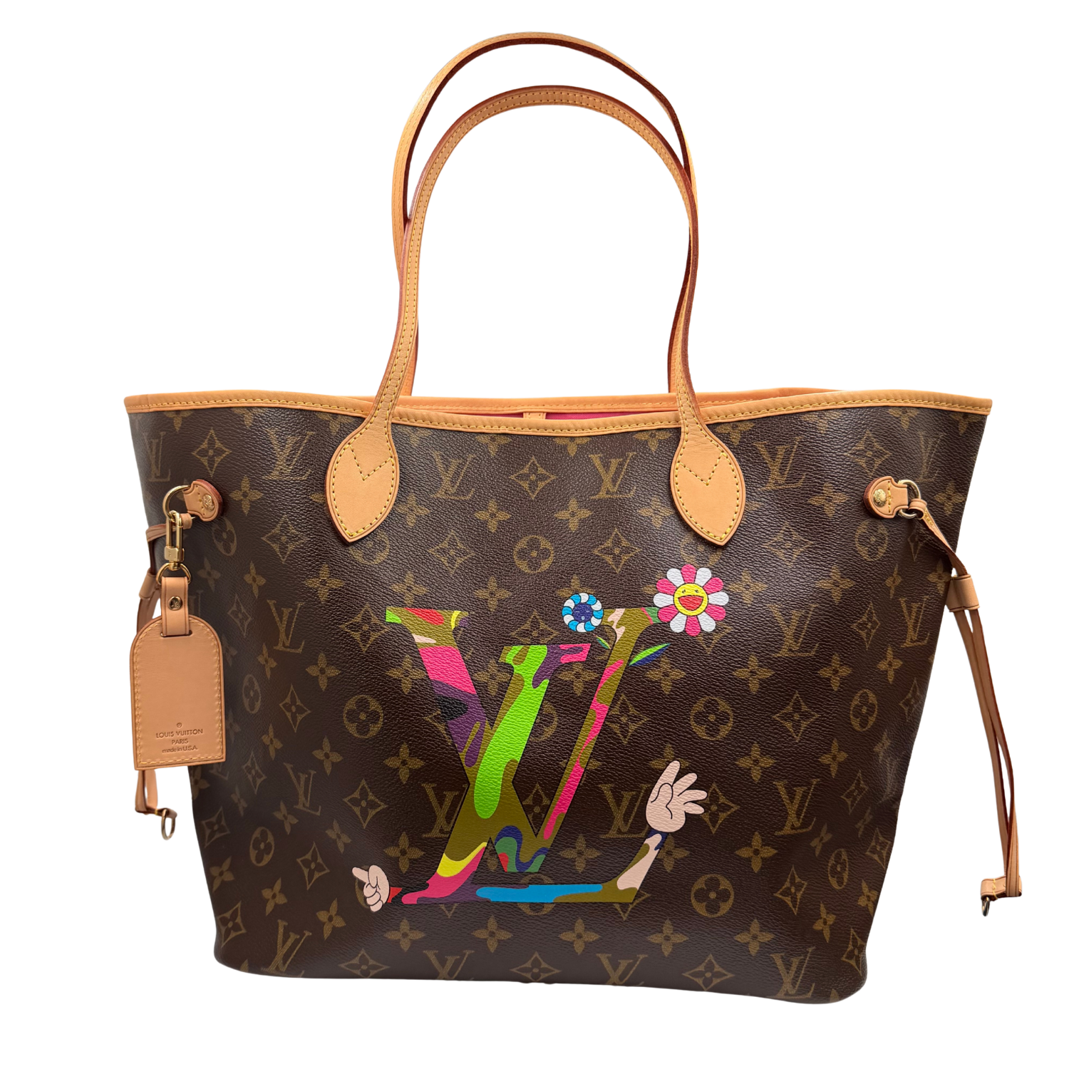 Louis Vuitton LV Monogram x Takashi Murakami MOCA Neverfull MM