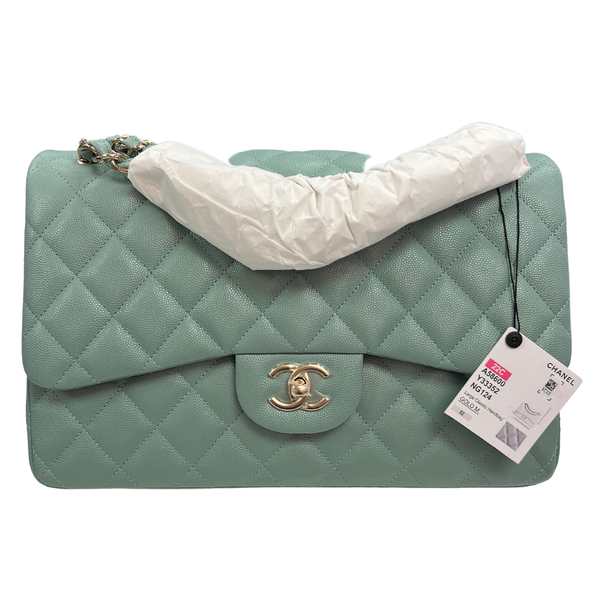 Chanel Jumbo Classic Double Flap Green