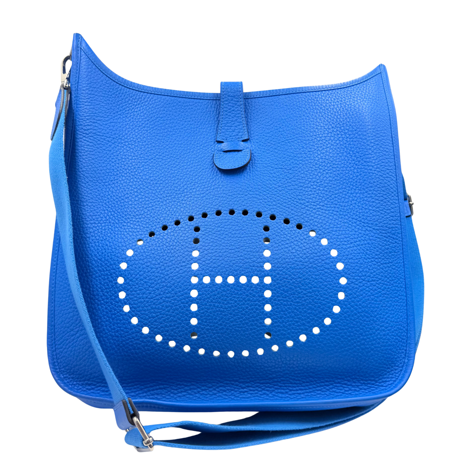 Hermès Taurillion Clemence Evelyne GM III 33 Blue Hydra