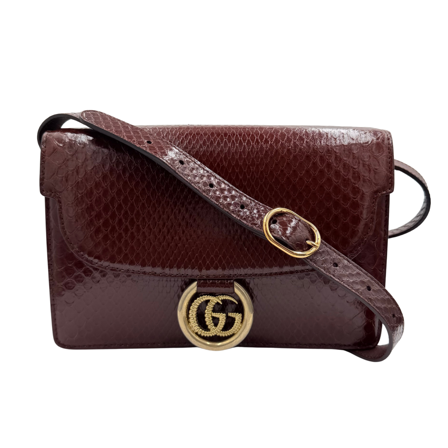 Medium GG Ring Python Burgundy