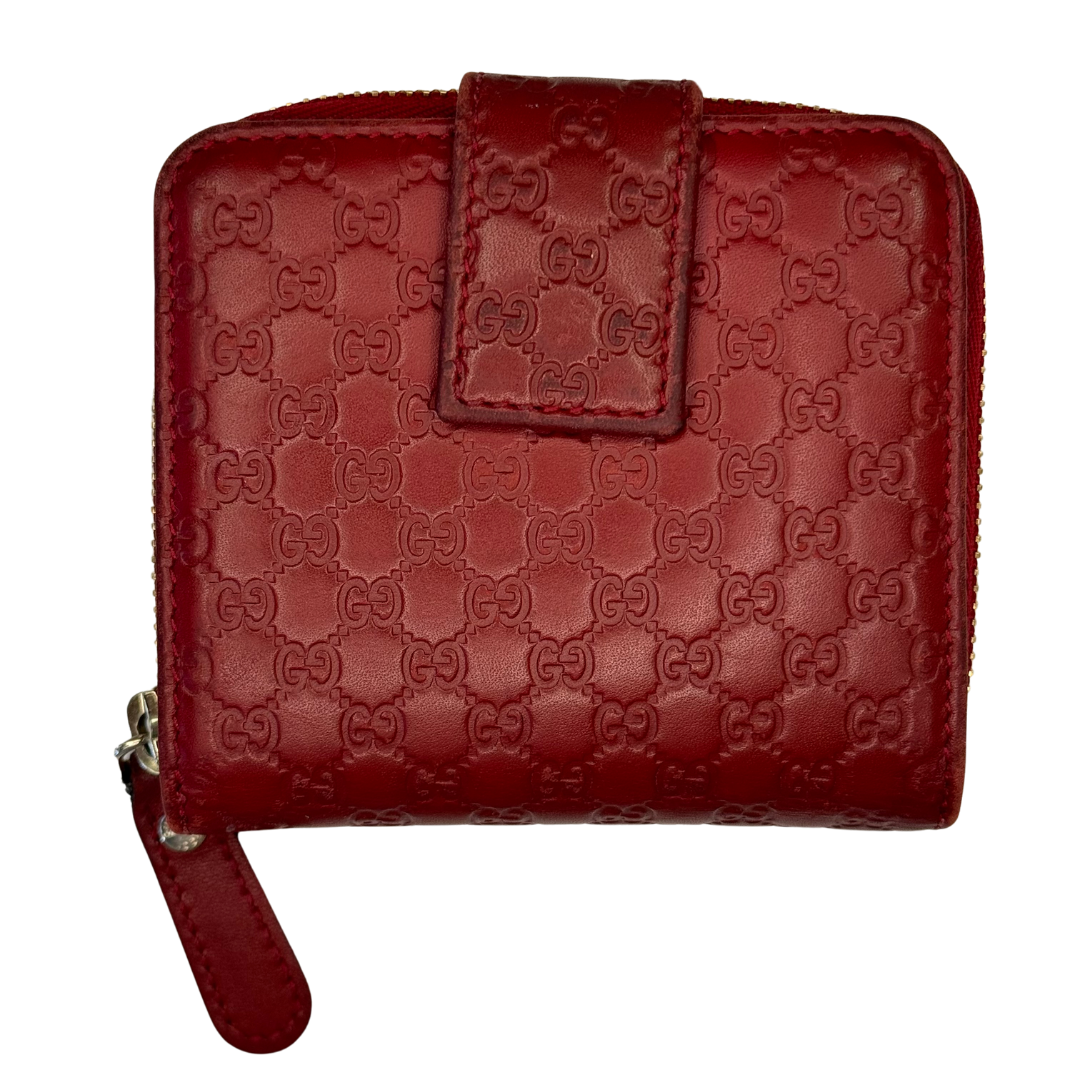 Gucci Microguccissima Red Leather Wallet