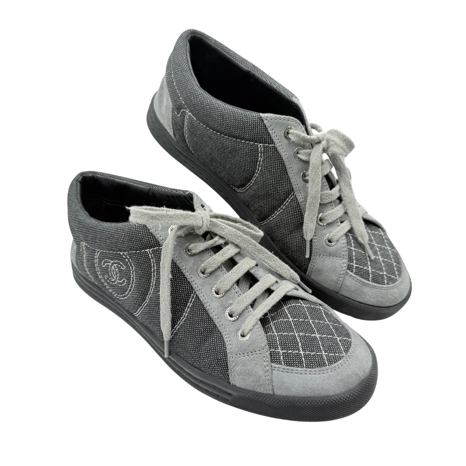 Chanel Cloth Trainers Grey