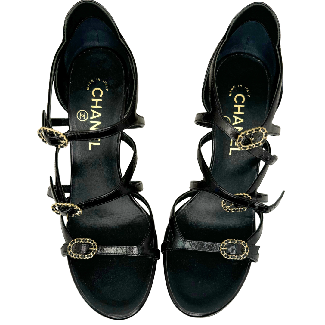 Chanel Quilted Leather Strappy Heels